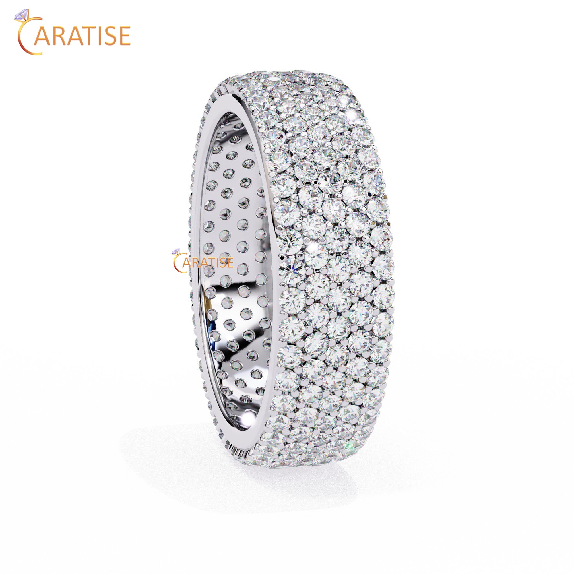 1.81 TDW Round Cut Diamond Women's Band Ring