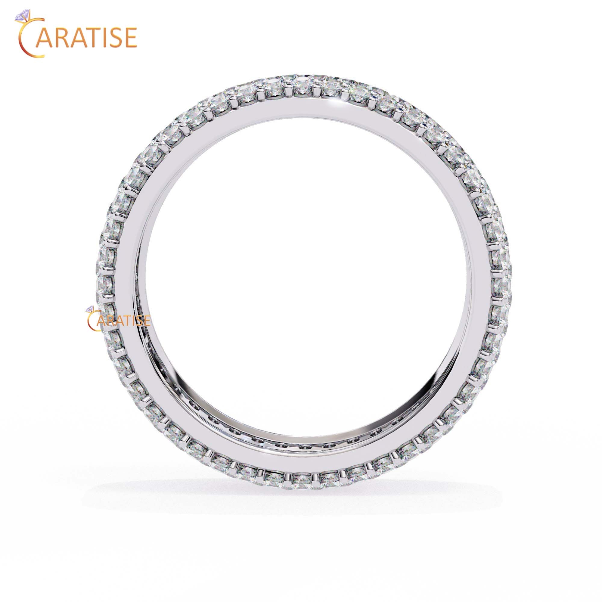 1.81 TDW Round Cut Diamond Women's Band Ring