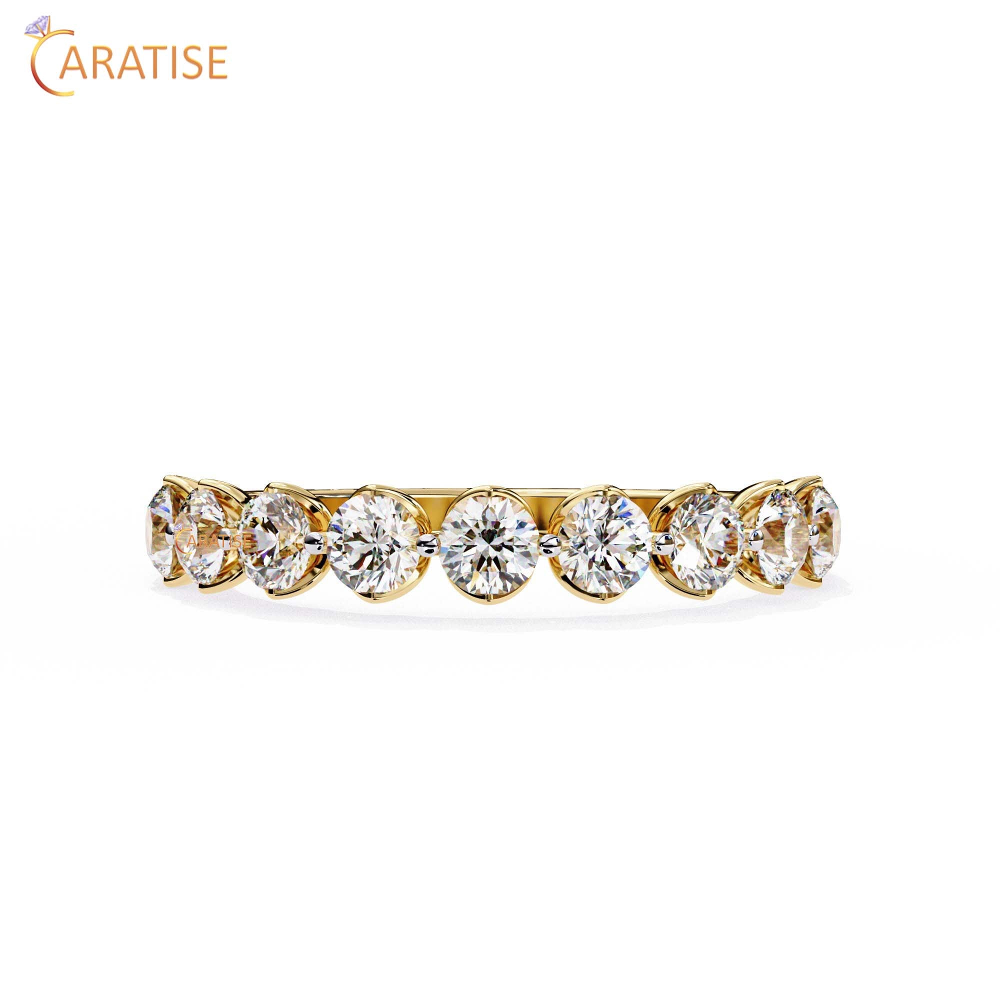 0.97 TDW Women's Round Cut Minimalist Diamond Ring