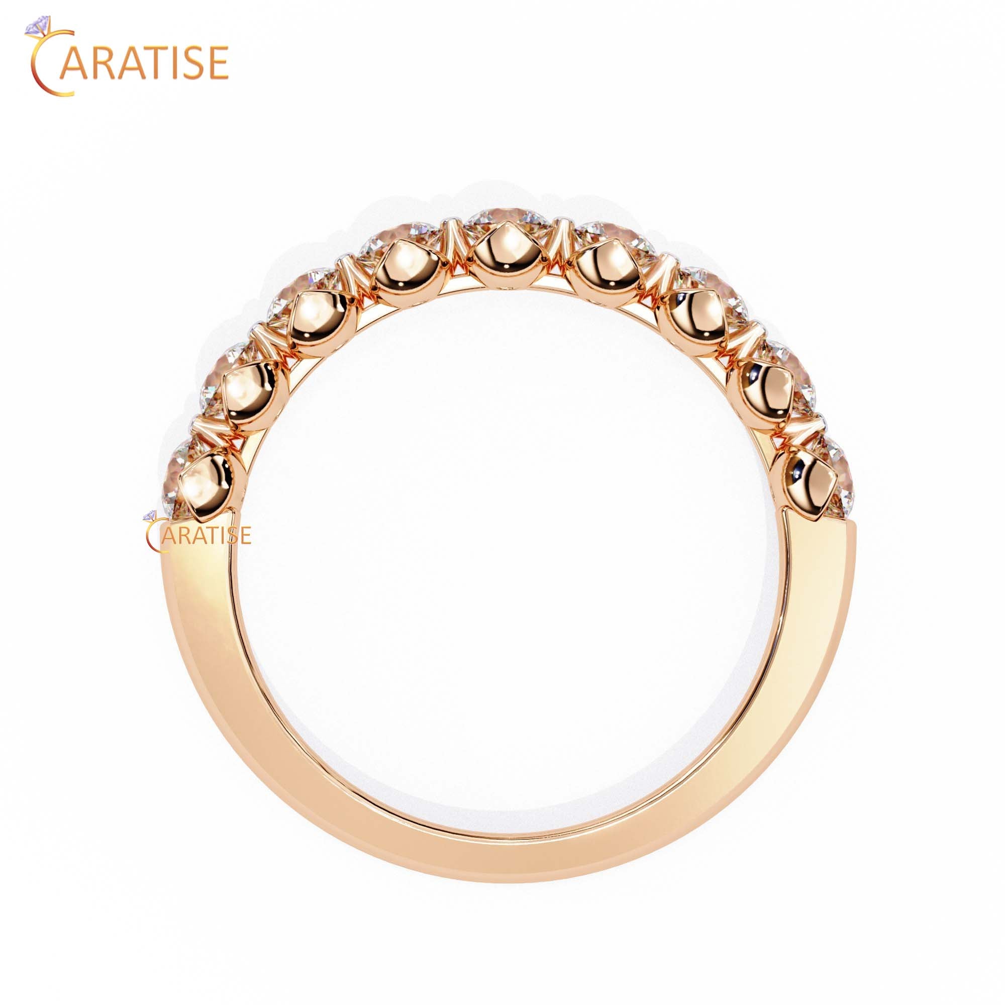 0.97 TDW Women's Round Cut Minimalist Diamond Ring