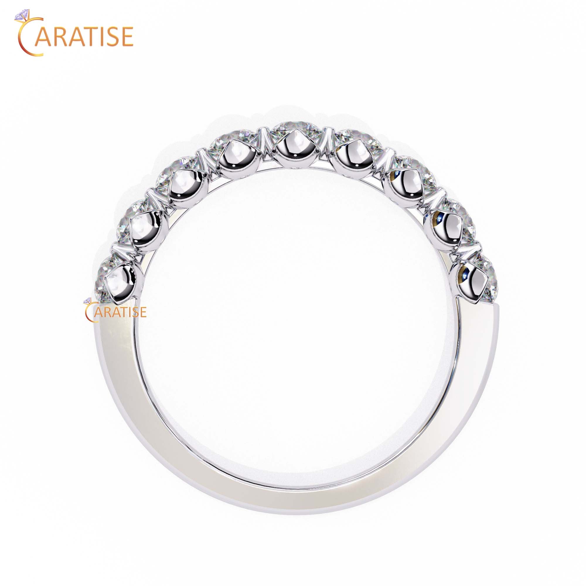 0.97 TDW Women's Round Cut Minimalist Diamond Ring