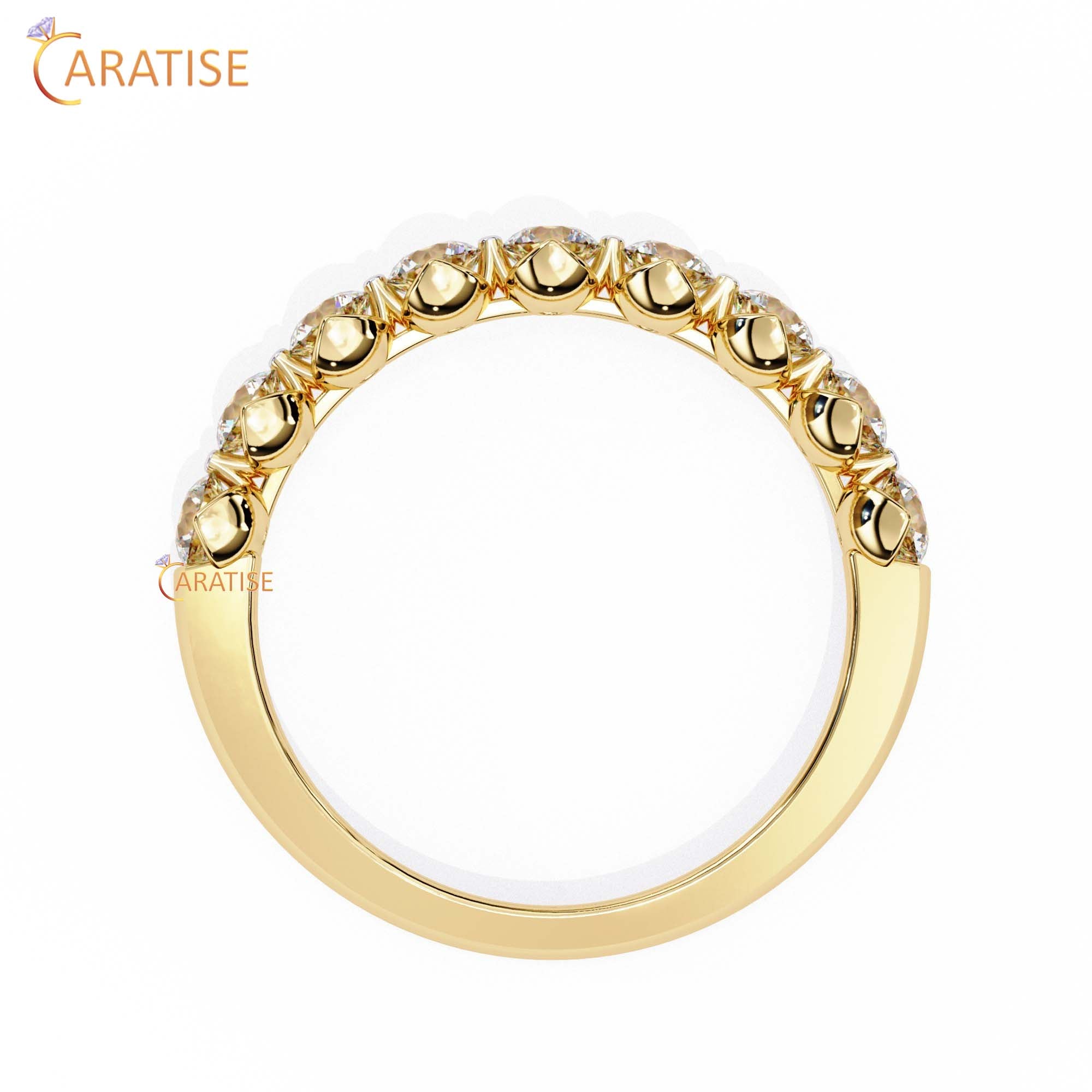 0.97 TDW Women's Round Cut Minimalist Diamond Ring
