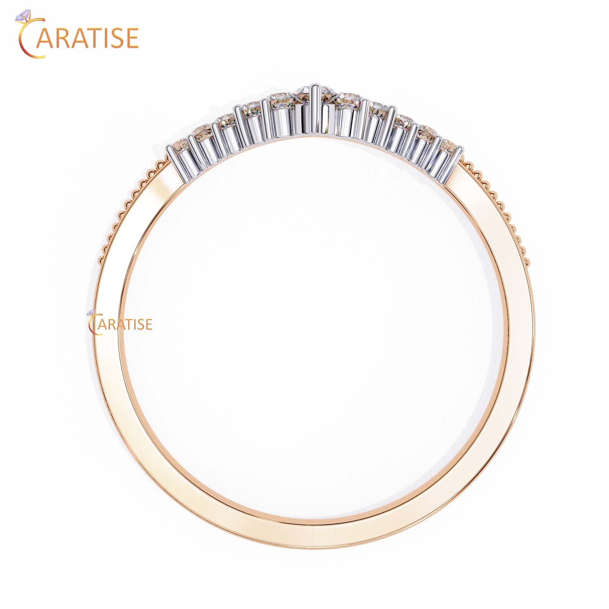 0.147 TDW Round Cut Diamond Women's Minimalist Ring
