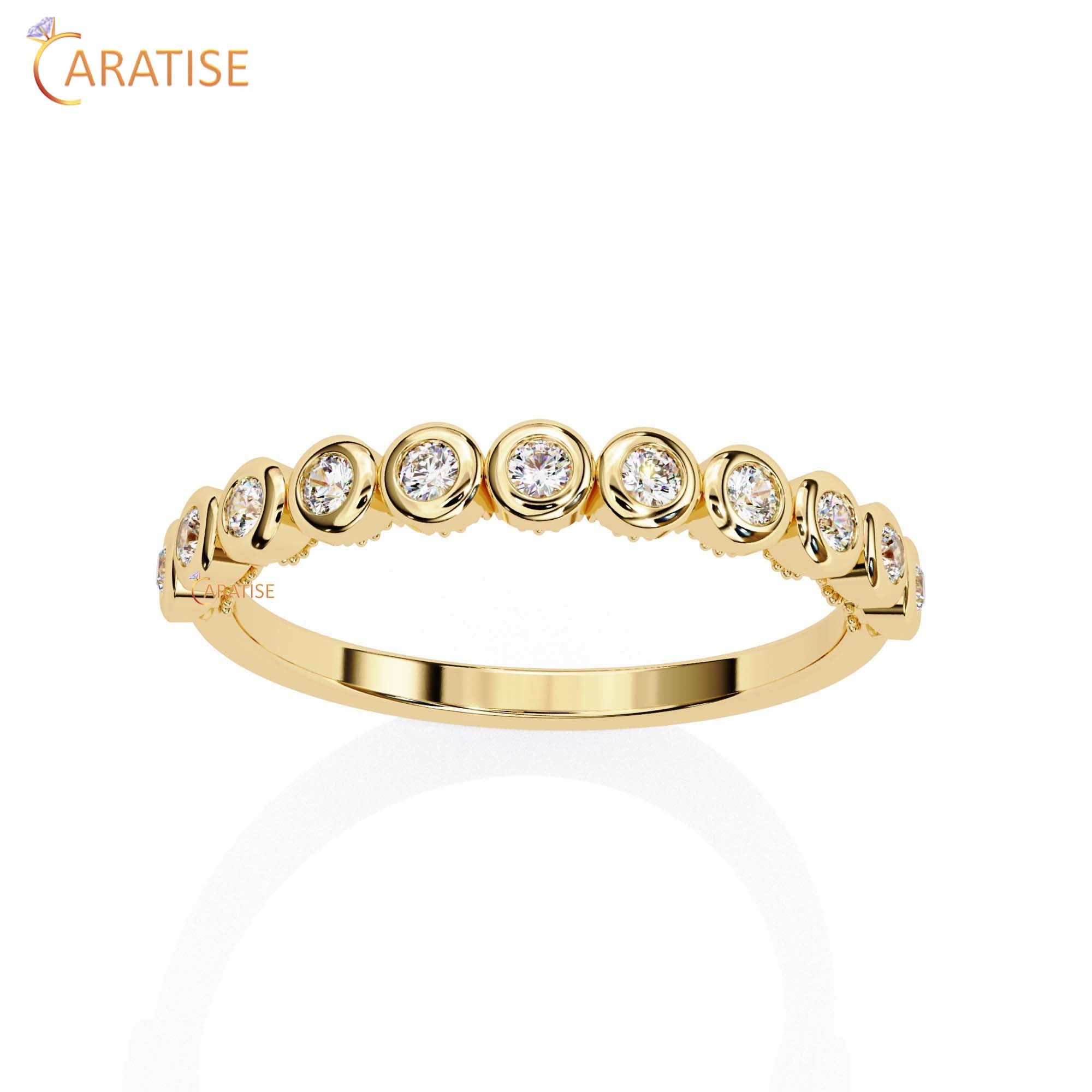 0.17 TDW Round Cut Diamond Minimalist Women's Ring