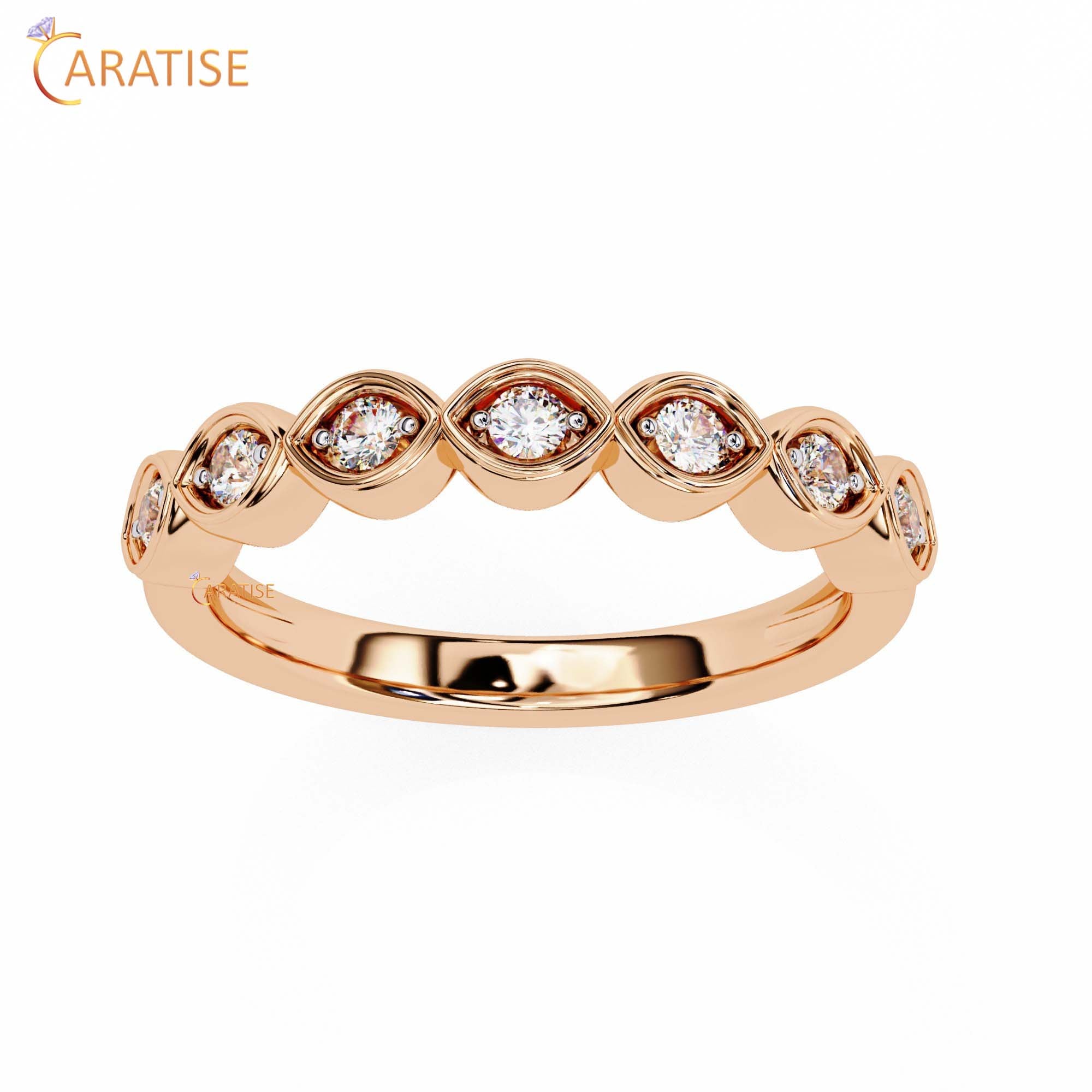 0.21 TDW Round Cut Diamond Minimalist Women's Ring