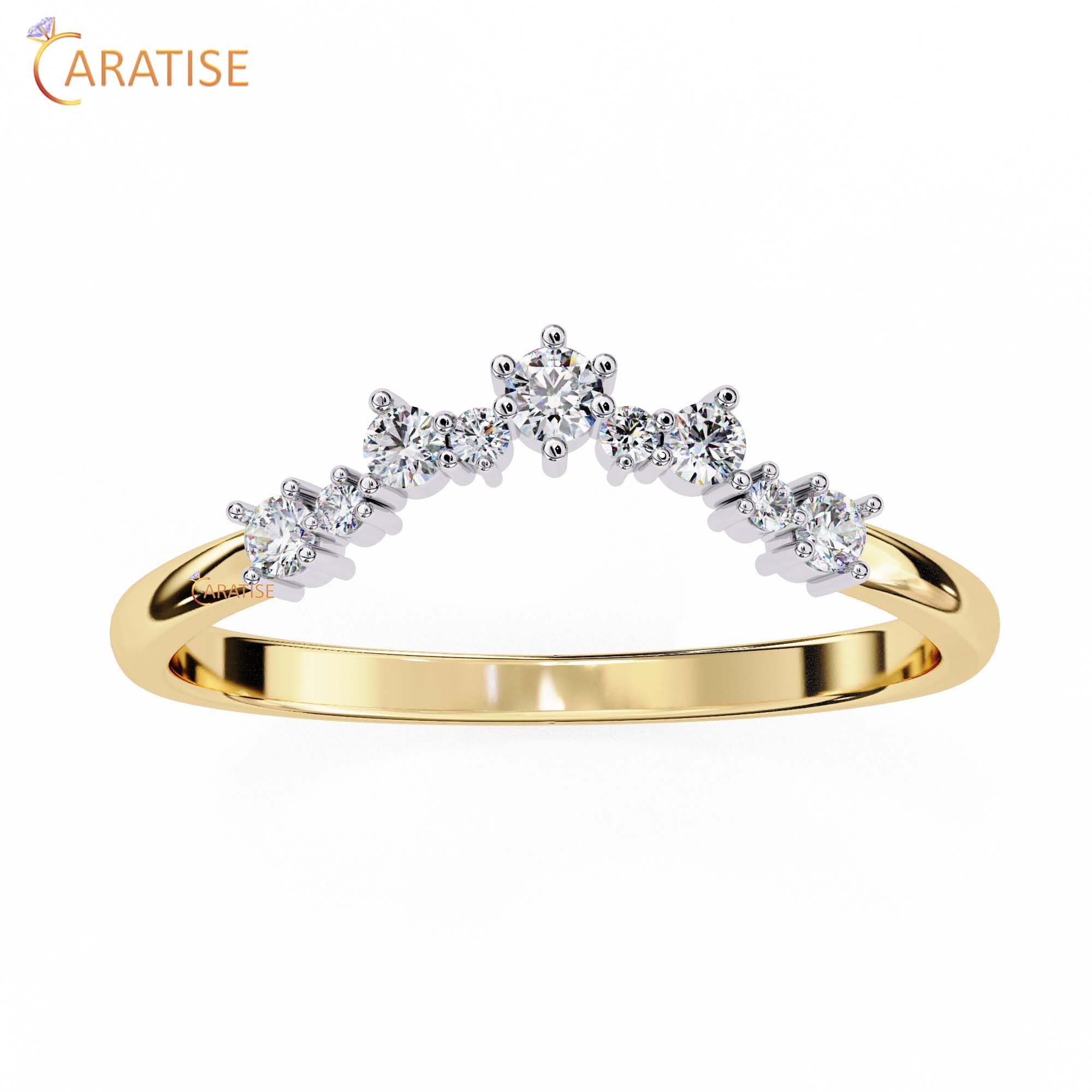 0.383 TDW Round Cut Diamond Women's Minimalist Ring