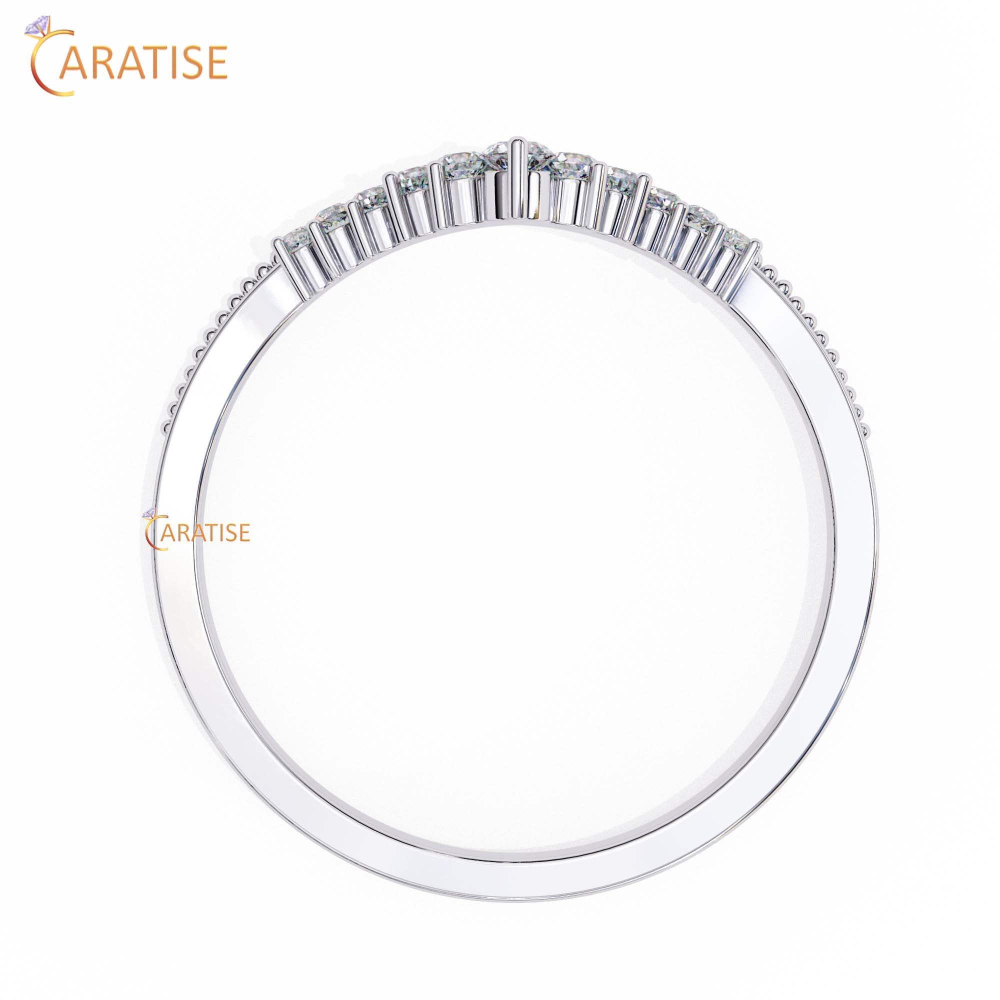 0.147 TDW Round Cut Diamond Women's Minimalist Ring