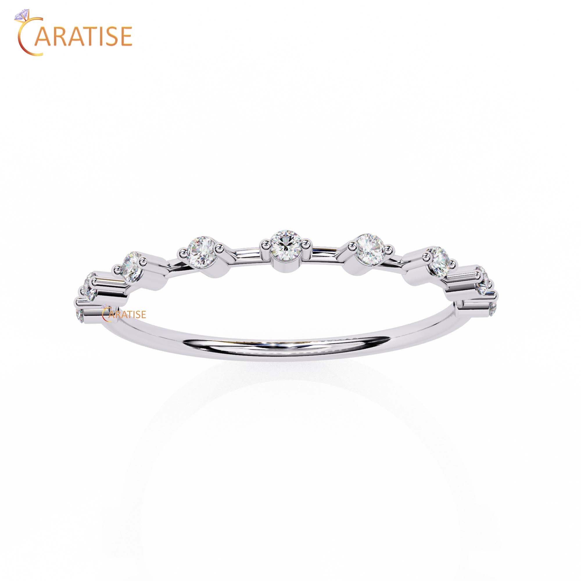 0.21 TDW Round Cut Diamond Women's Minimalist Ring
