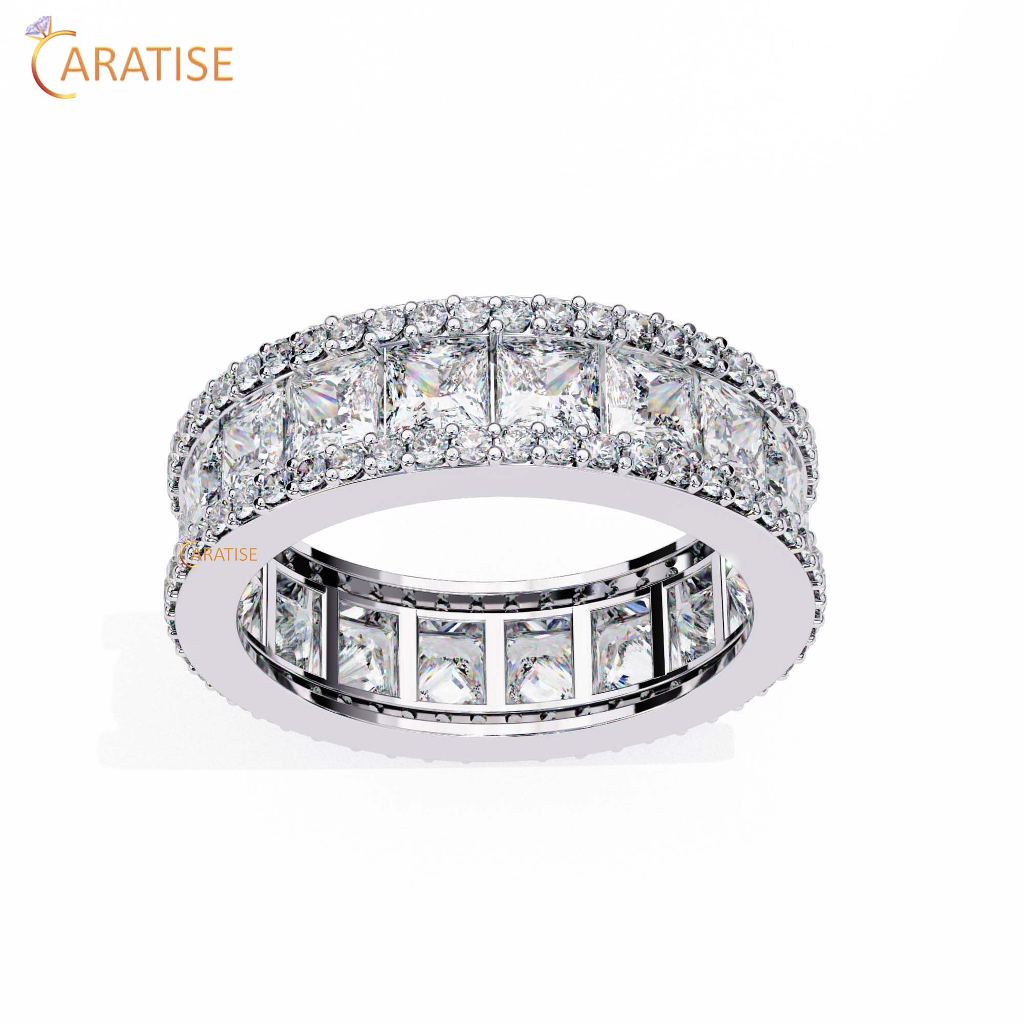 3.54 TDW Round & Princess Cut Diamond Women's Band