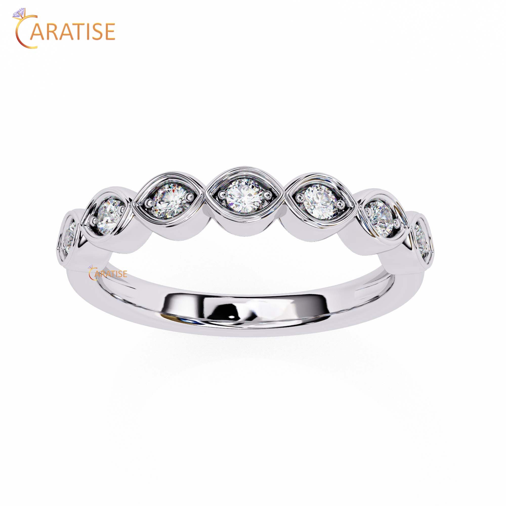 0.21 TDW Round Cut Diamond Minimalist Women's Ring