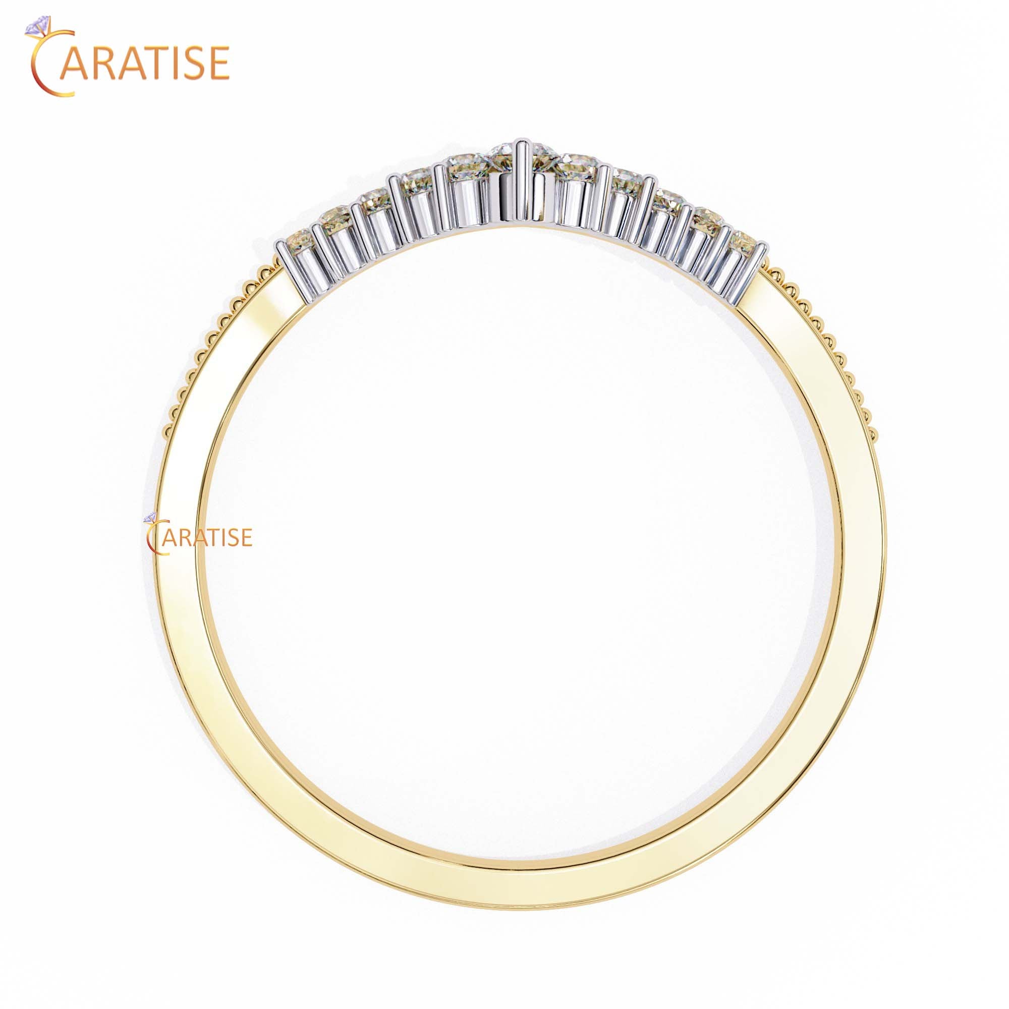 0.147 TDW Round Cut Diamond Women's Minimalist Ring