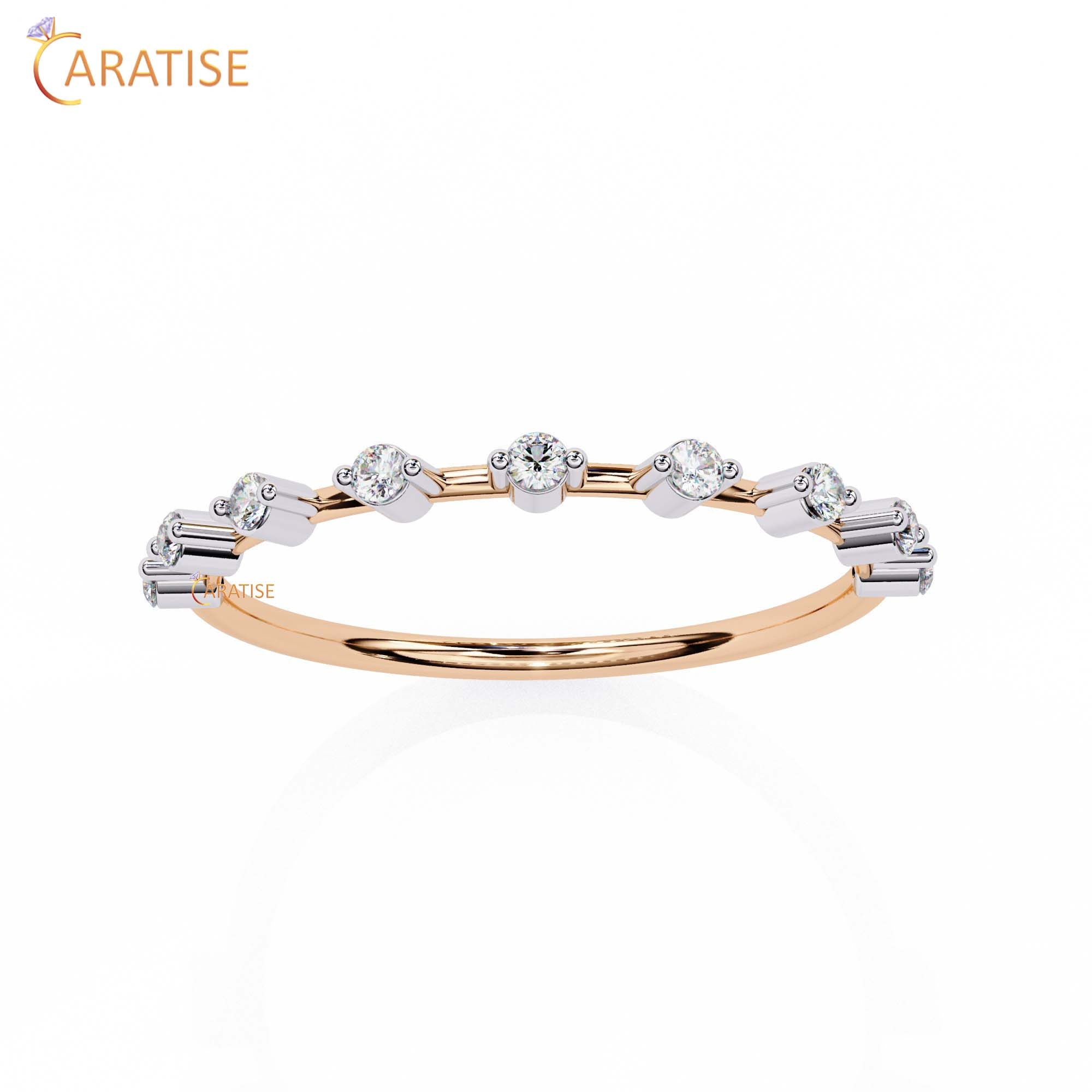 0.21 TDW Round Cut Diamond Women's Minimalist Ring