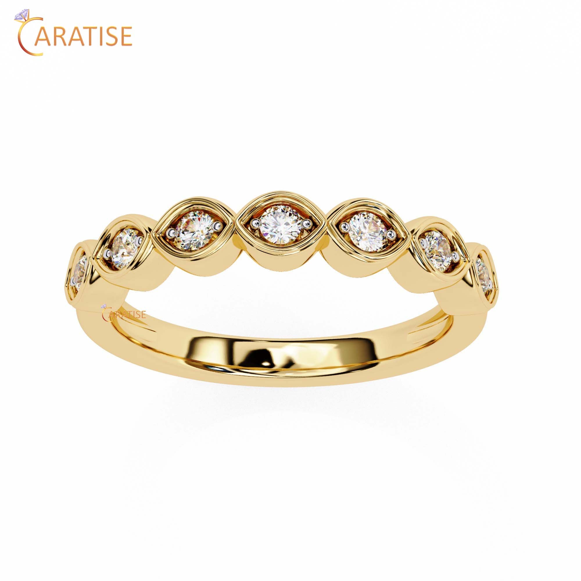 0.21 TDW Round Cut Diamond Minimalist Women's Ring