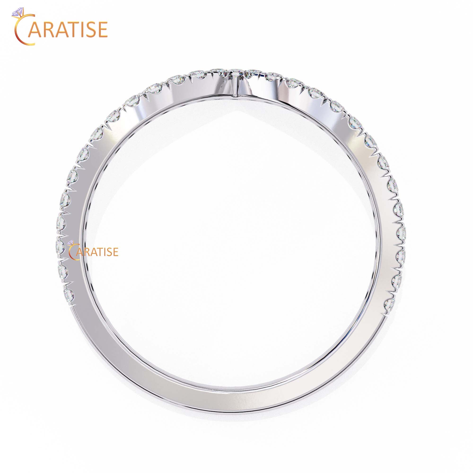 0.24 TDW Round Cut Diamond Women's Minimalist Ring