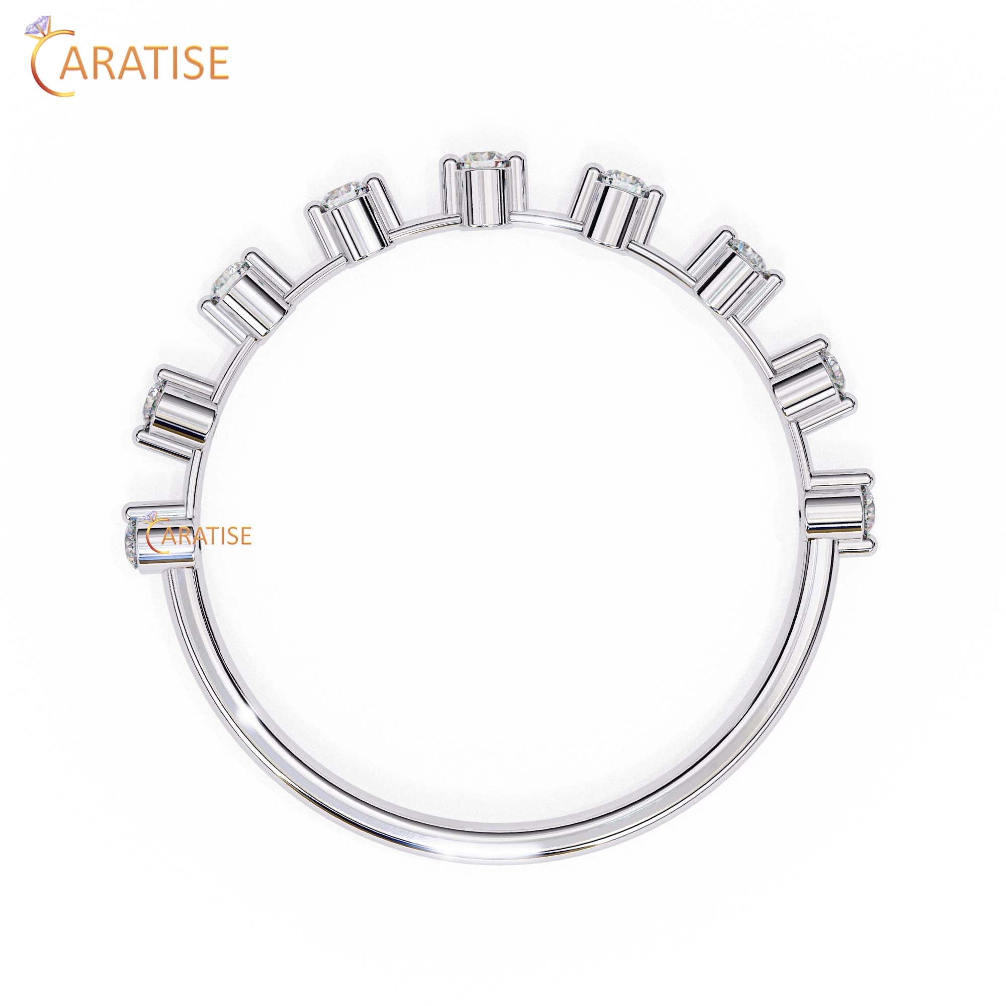 0.21 TDW Round Cut Diamond Women's Minimalist Ring