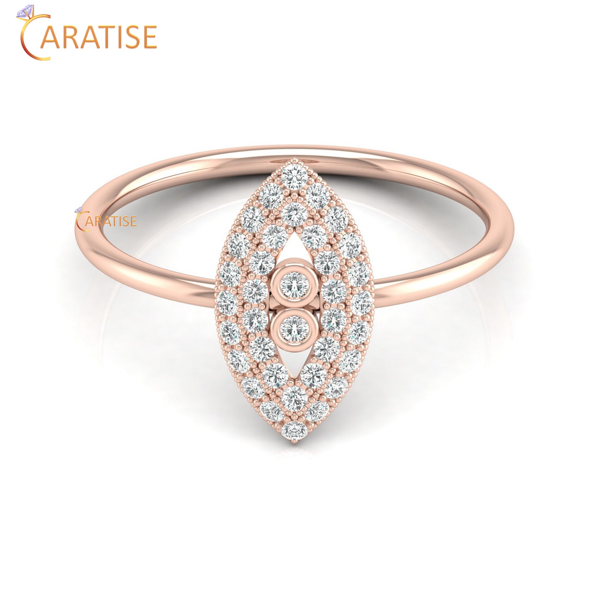 0.24 TDW Round Cut Women's Minimalist Diamond Ring