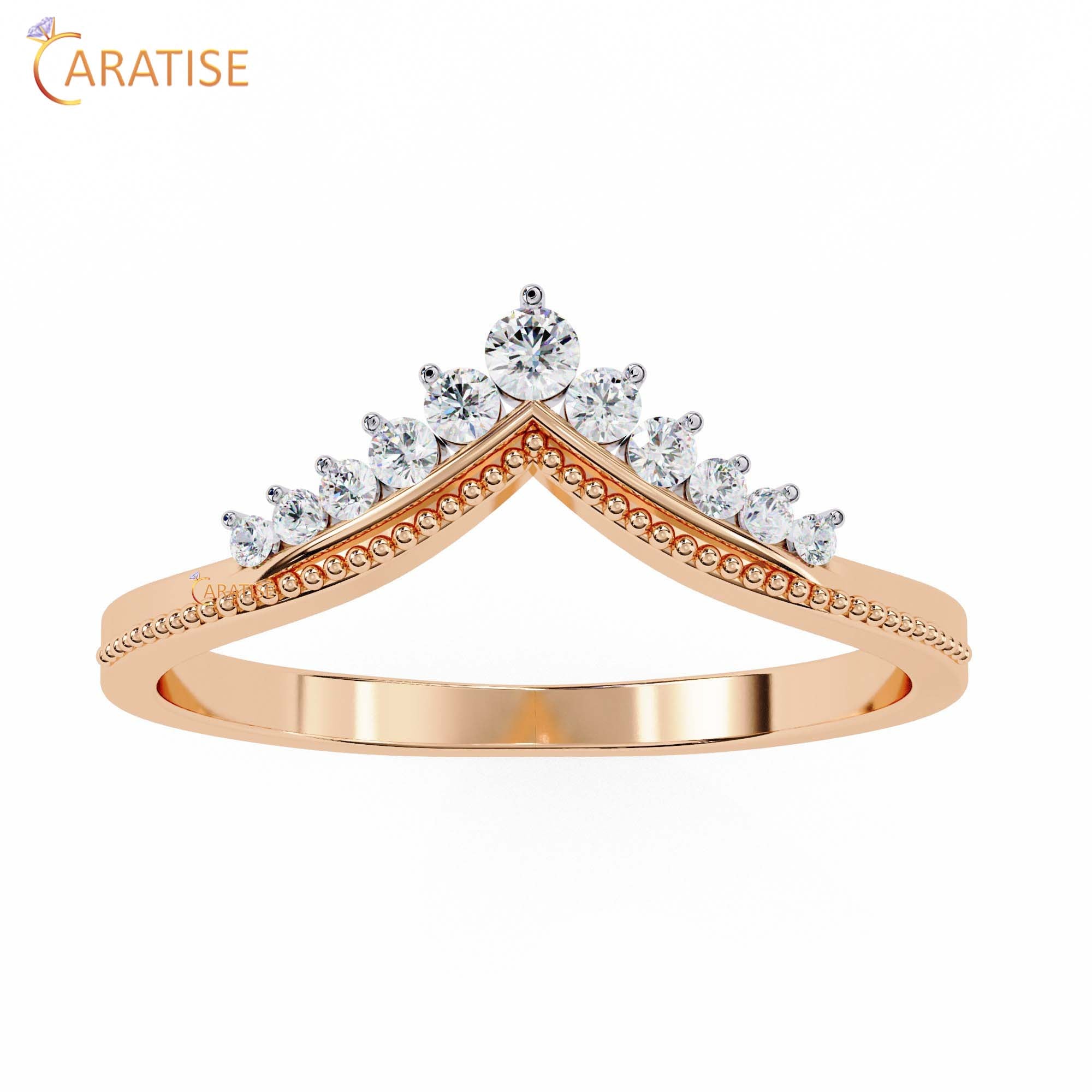 0.147 TDW Round Cut Diamond Women's Minimalist Ring