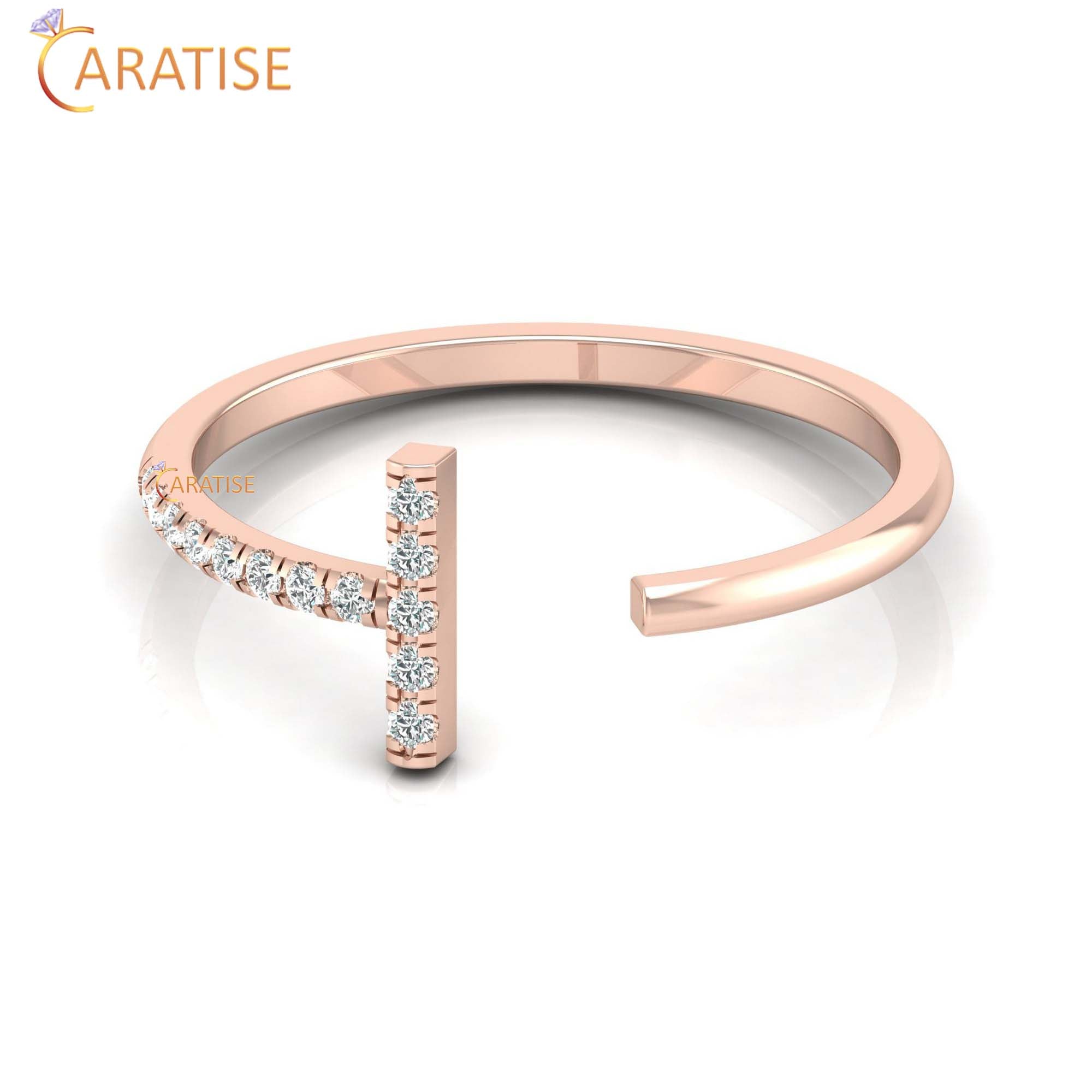 0.08 TDW Round Cut Minimalist Women's Diamond Ring
