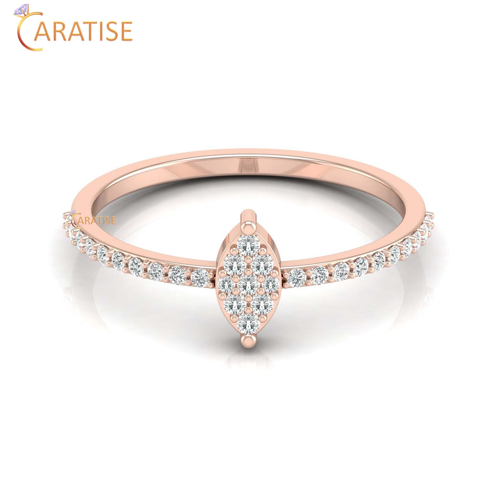 0.16 TDW Round Cut Minimalist Women's Diamond Ring