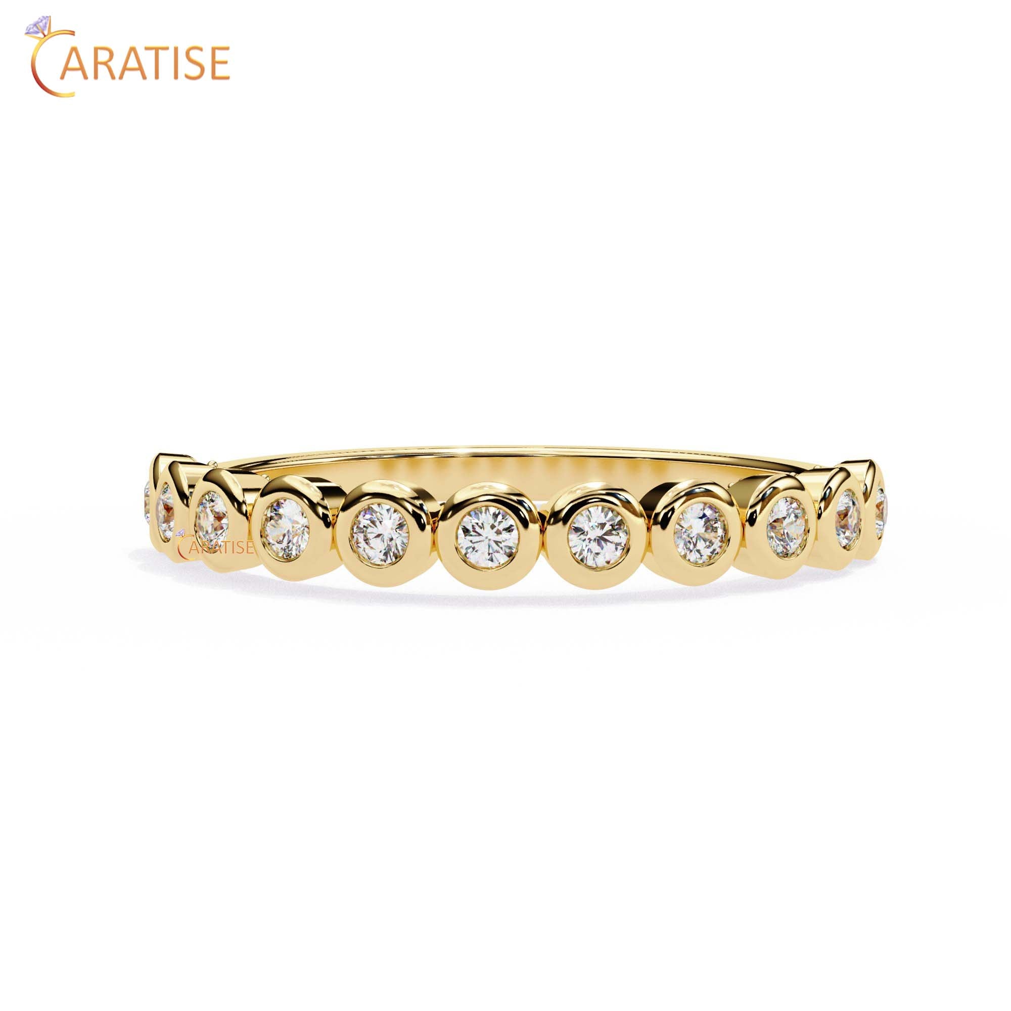 0.17 TDW Round Cut Diamond Minimalist Women's Ring