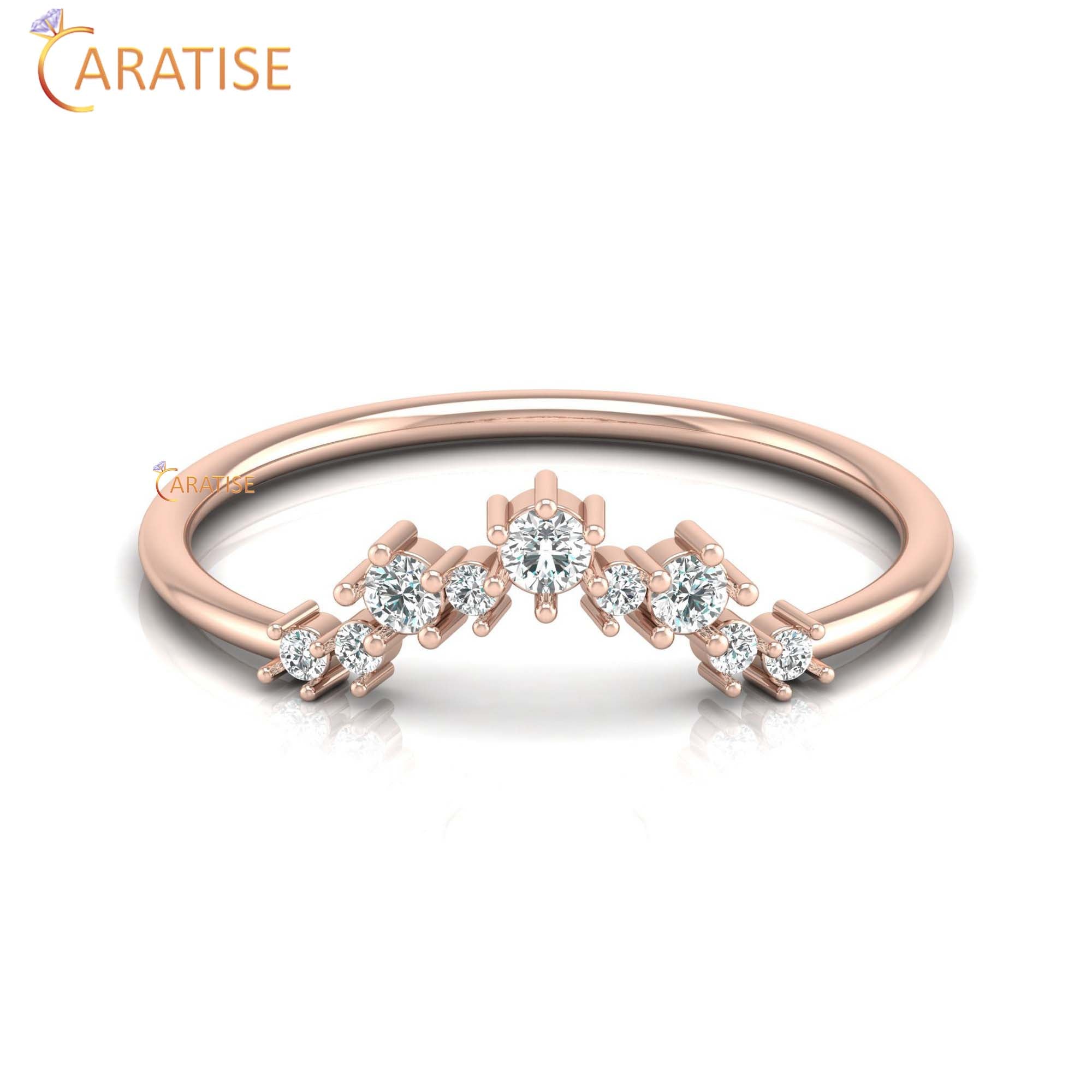 0.15 TDW Round Cut Minimalist Women's Diamond Ring