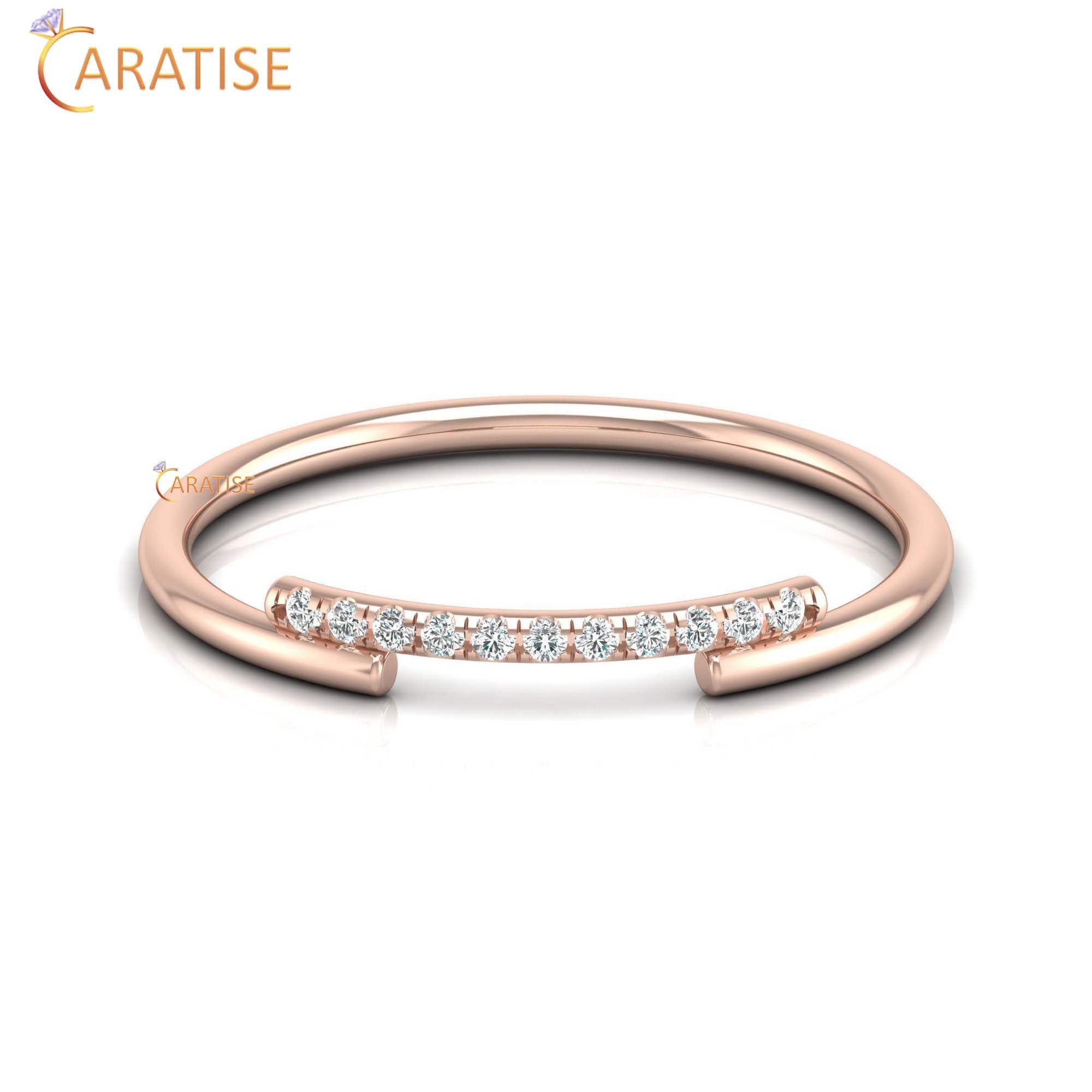 0.05 TDW Round Cut Minimalist Women's Diamond Ring