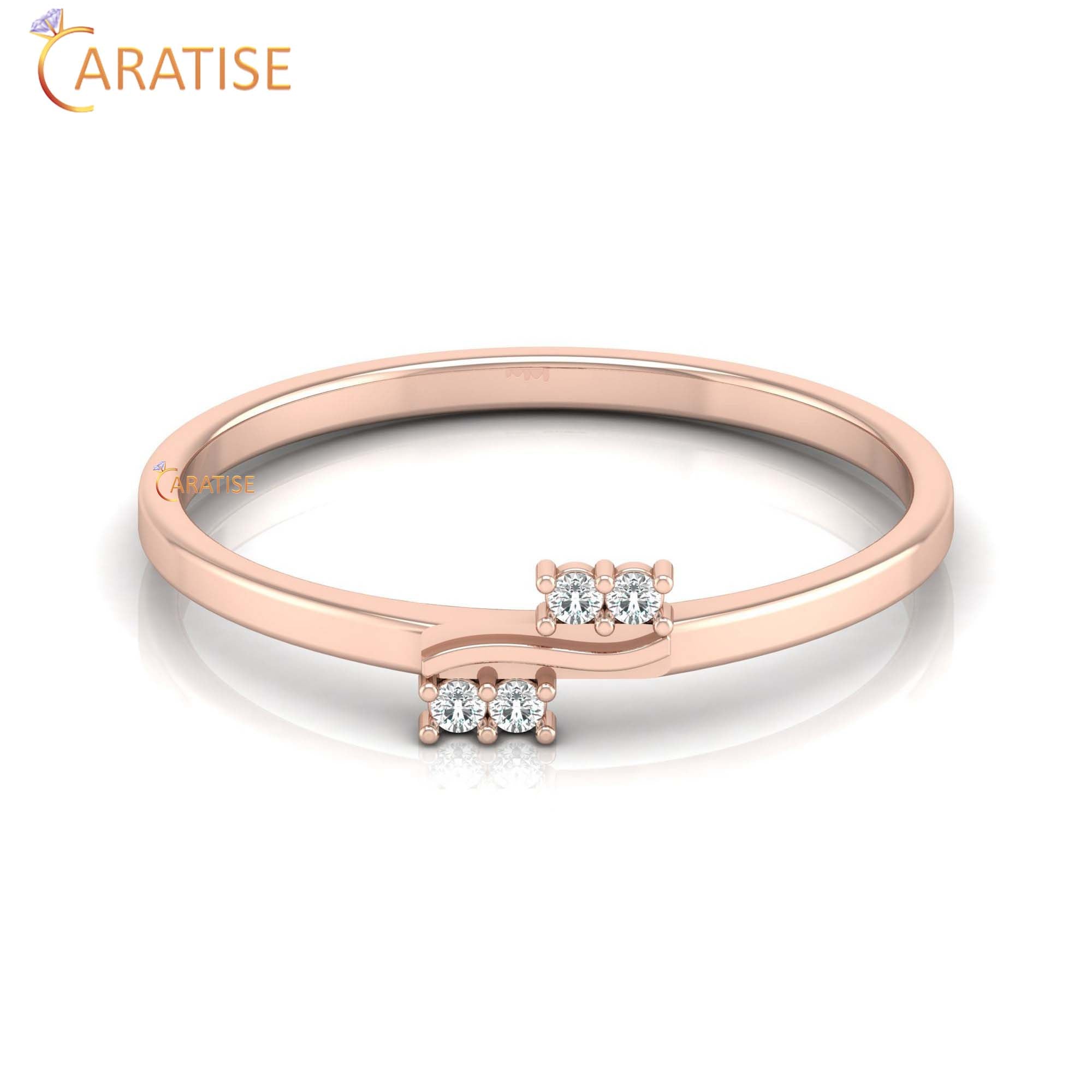 0.033 TDW Round Cut Minimalist Women's Diamond Ring