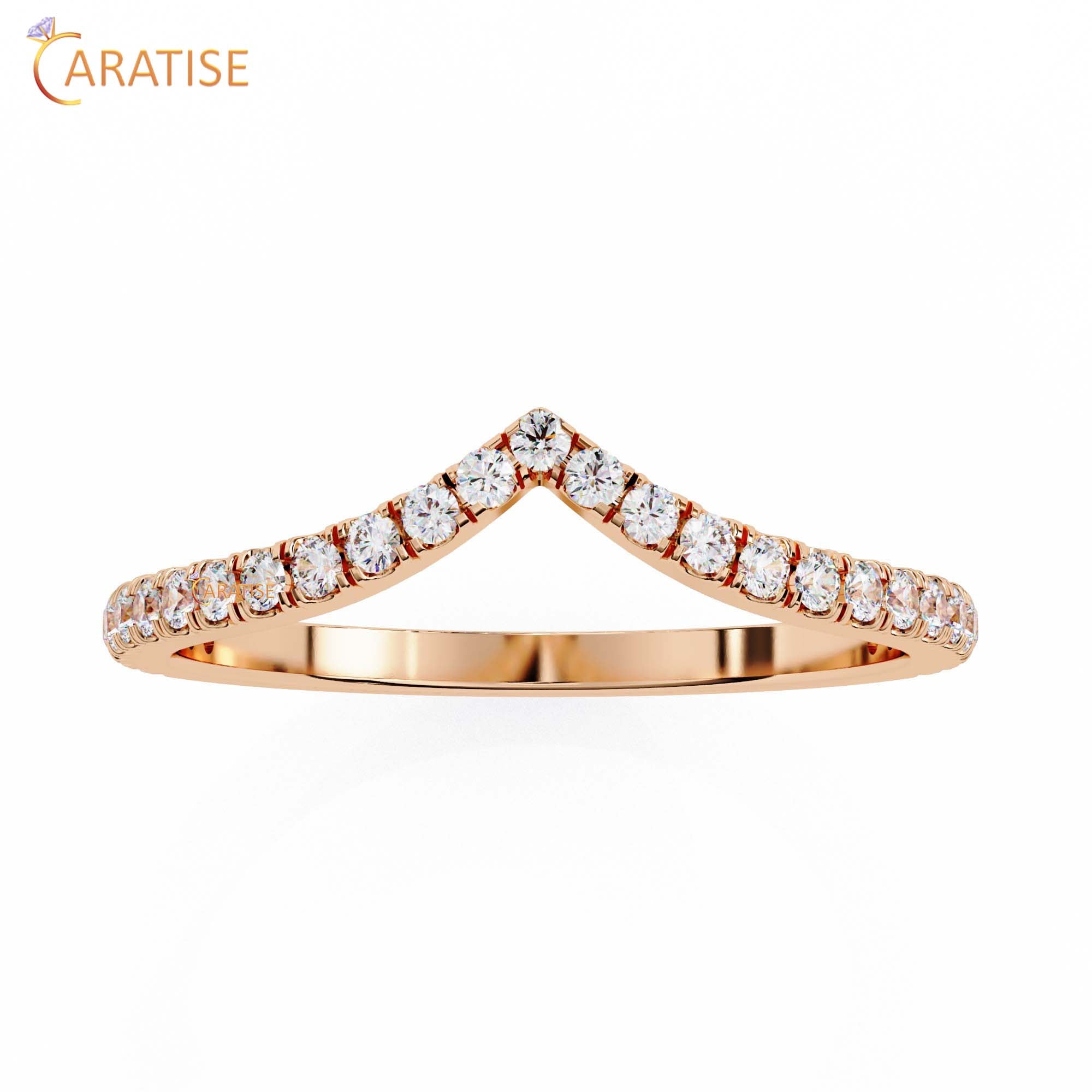 0.24 TDW Round Cut Diamond Women's Minimalist Ring