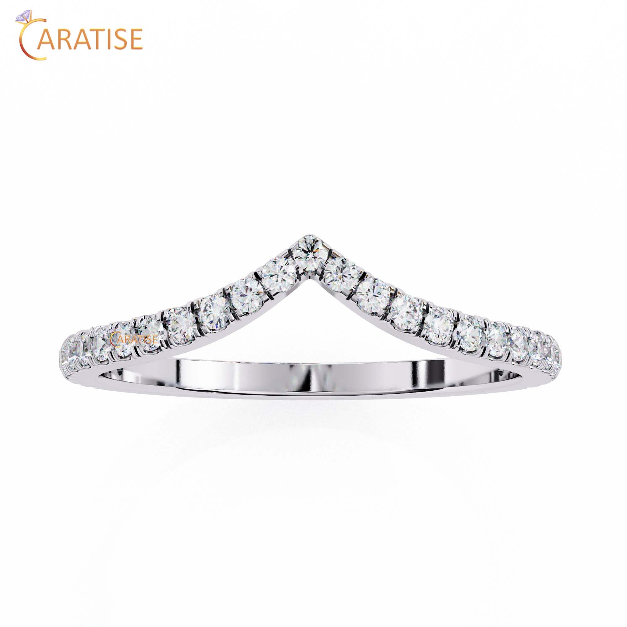 0.24 TDW Round Cut Diamond Women's Minimalist Ring
