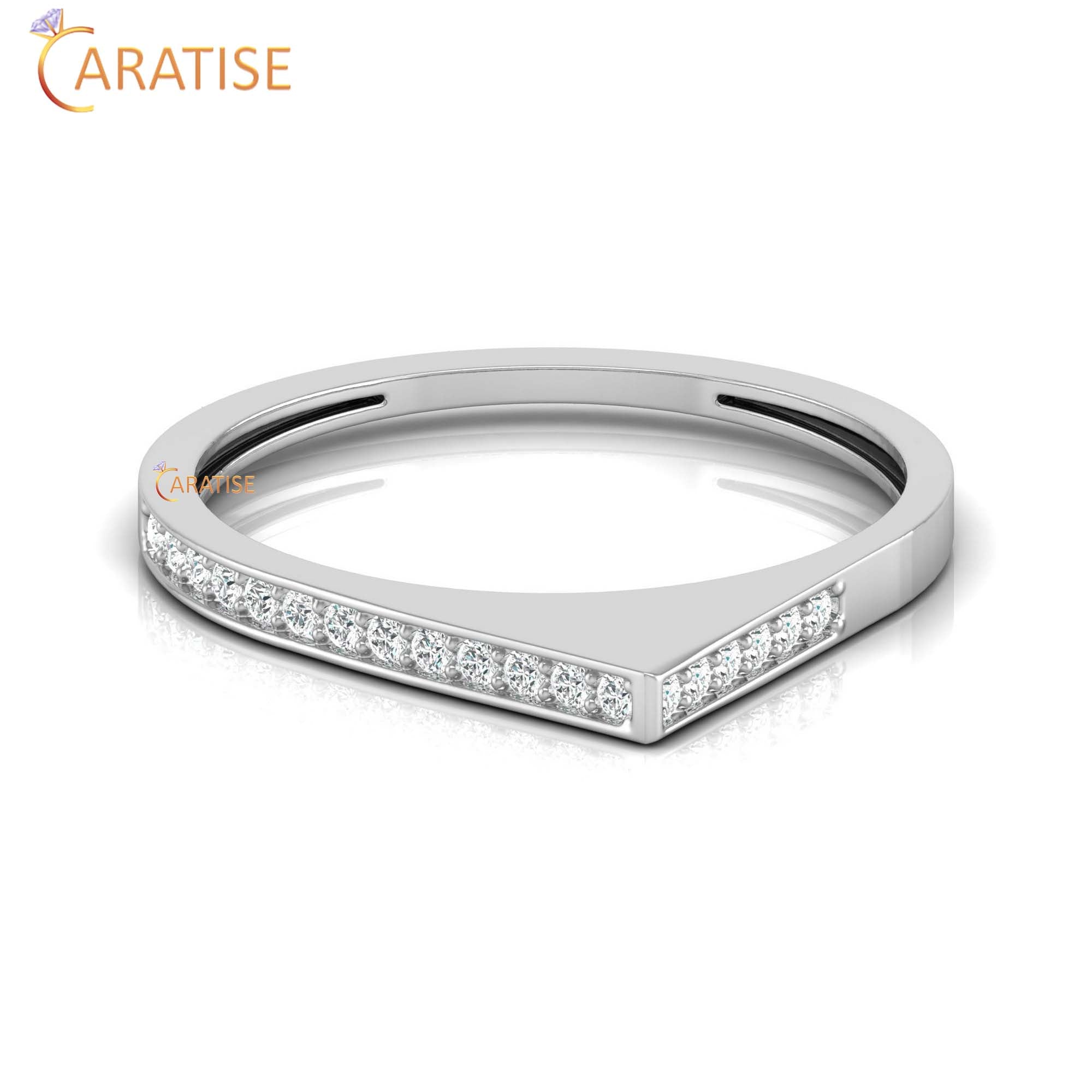 0.12 TDW Round Cut Minimalist Women's Diamond Ring