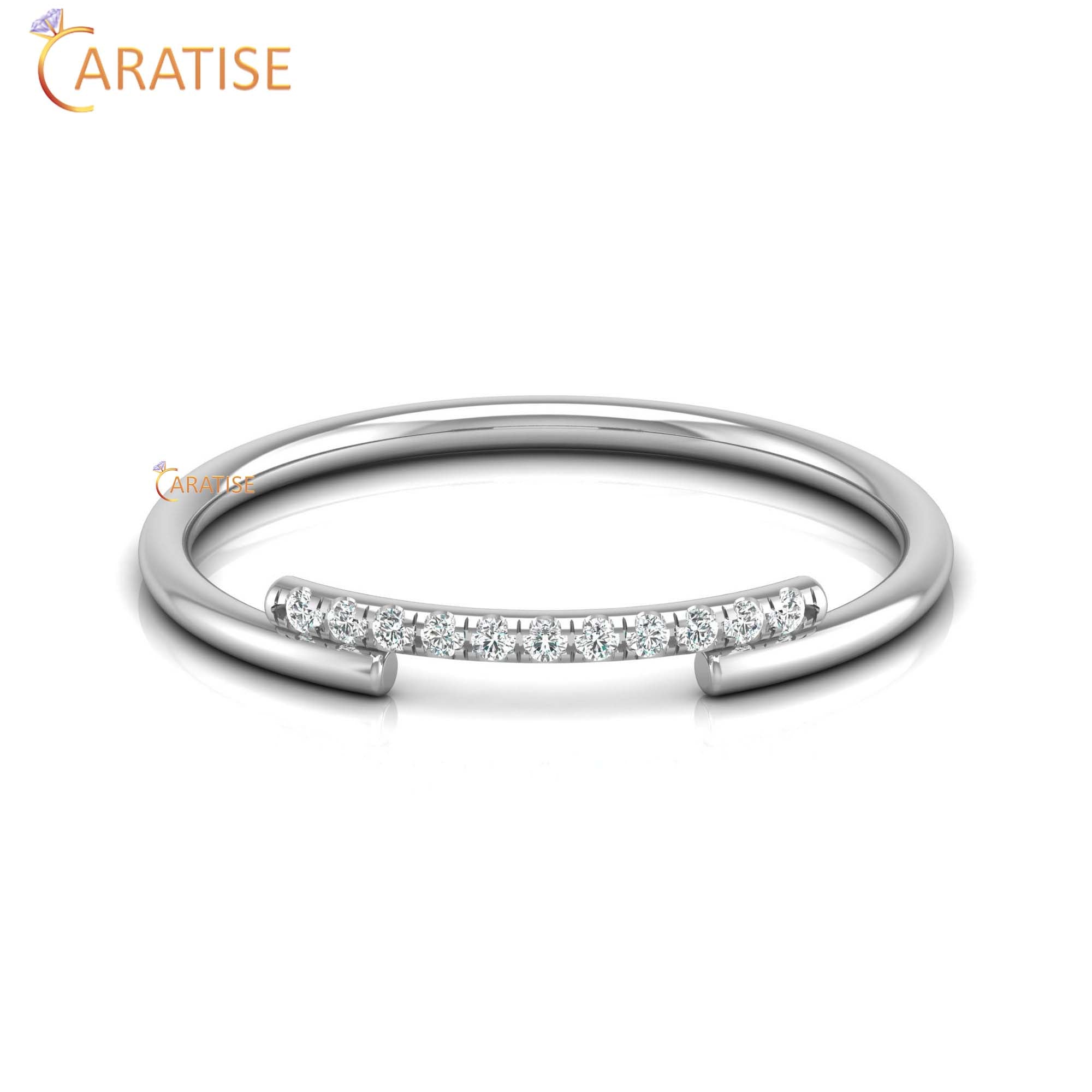 0.05 TDW Round Cut Minimalist Women's Diamond Ring