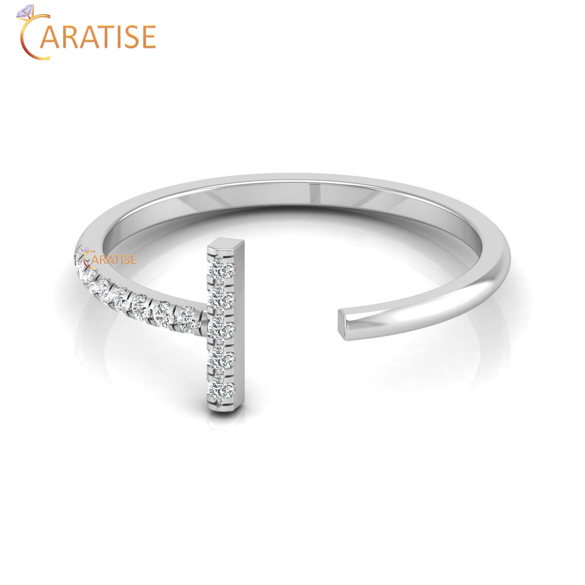0.08 TDW Round Cut Minimalist Women's Diamond Ring