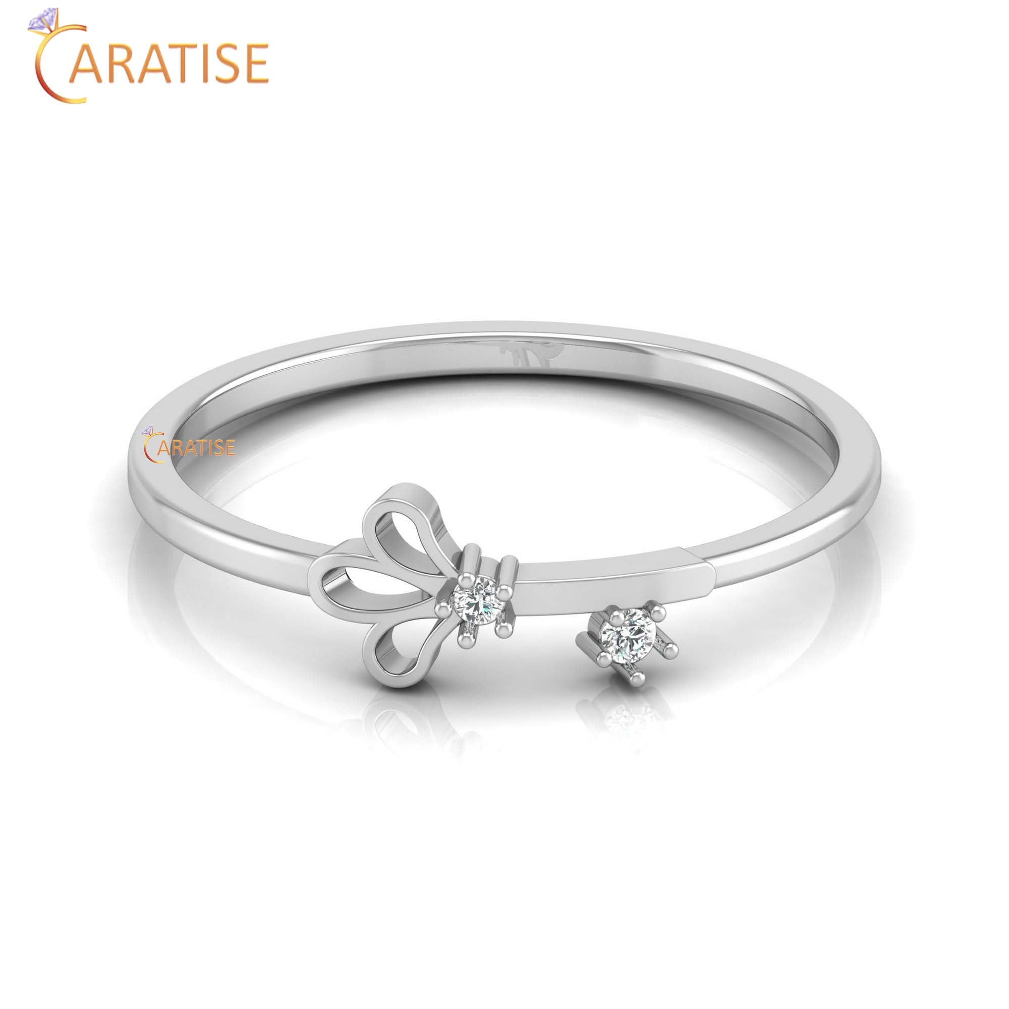 0.021 TDW Round Cut Minimalist Women's Diamond Ring