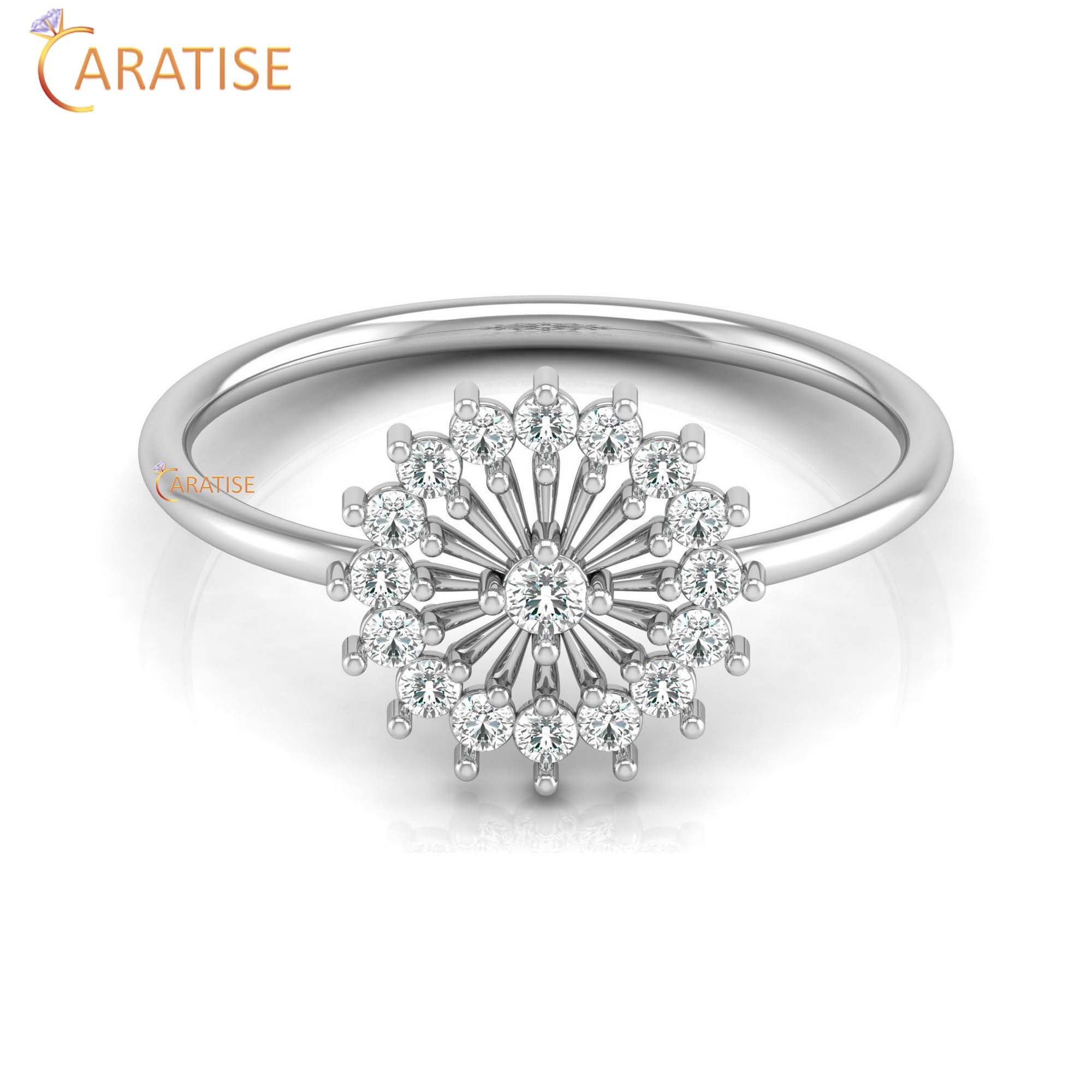 0.23 TDW Round Cut Women's Minimalist Diamond Ring