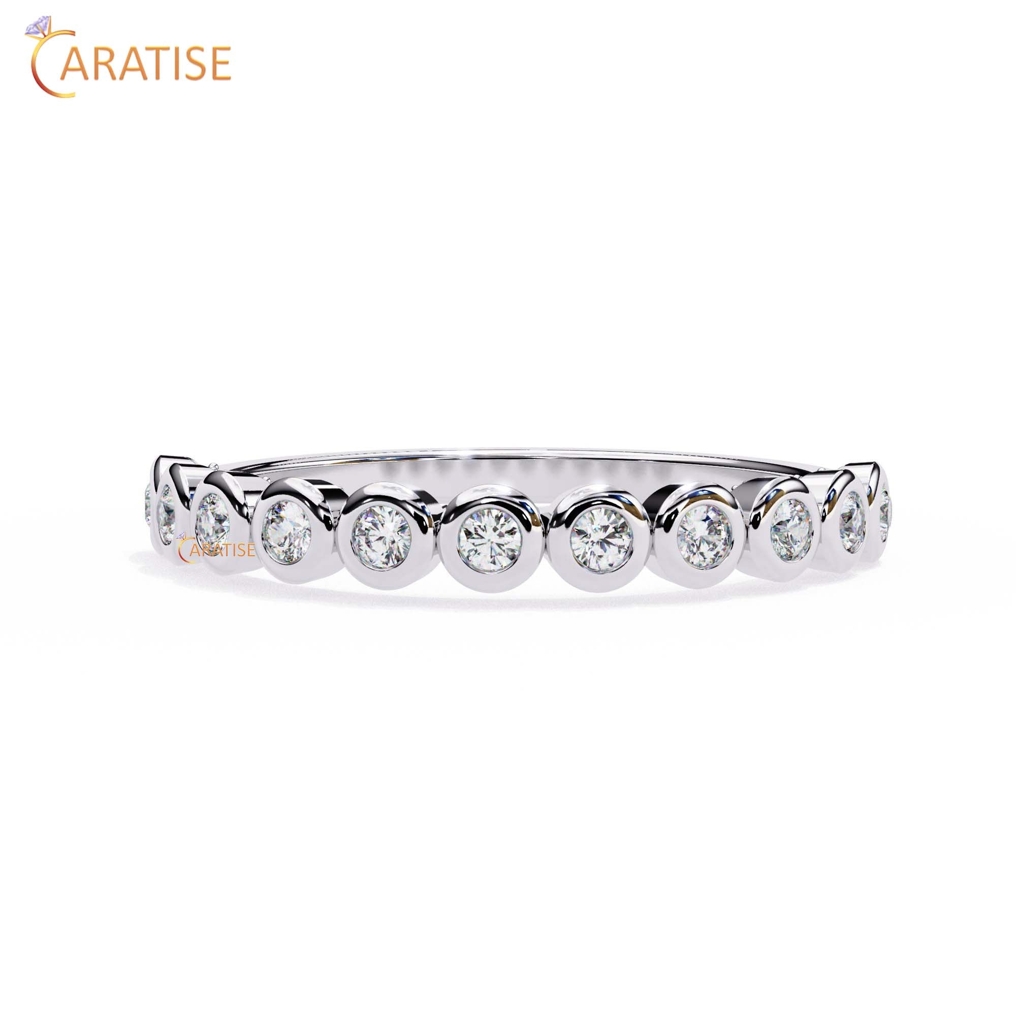 0.17 TDW Round Cut Diamond Minimalist Women's Ring