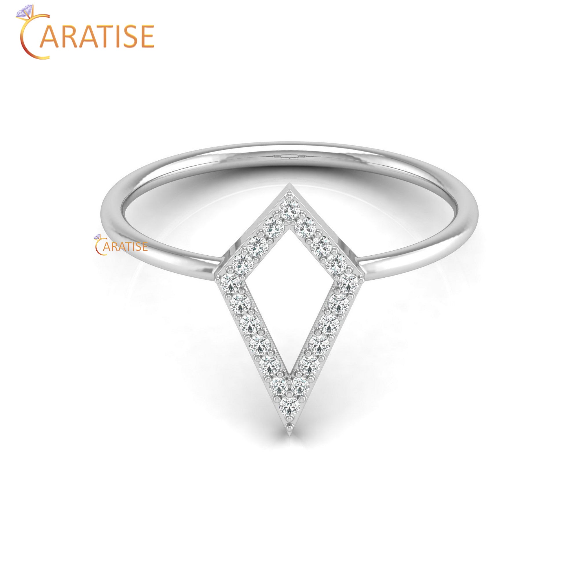 0.10 TDW Round Cut Minimalist Women's Diamond Ring