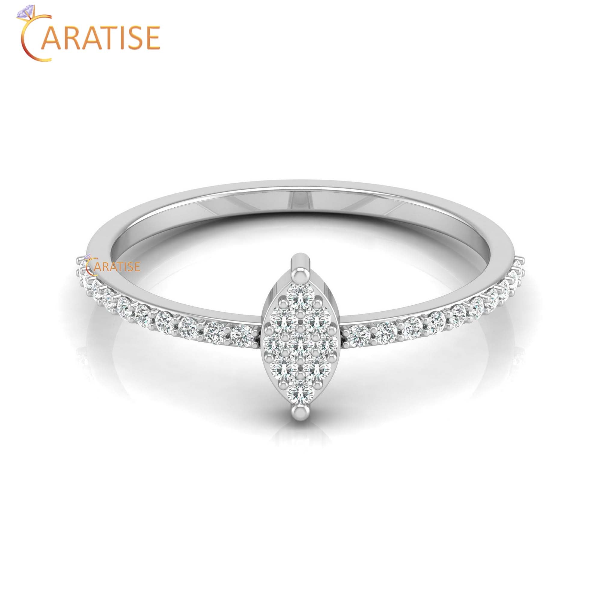 0.16 TDW Round Cut Minimalist Women's Diamond Ring