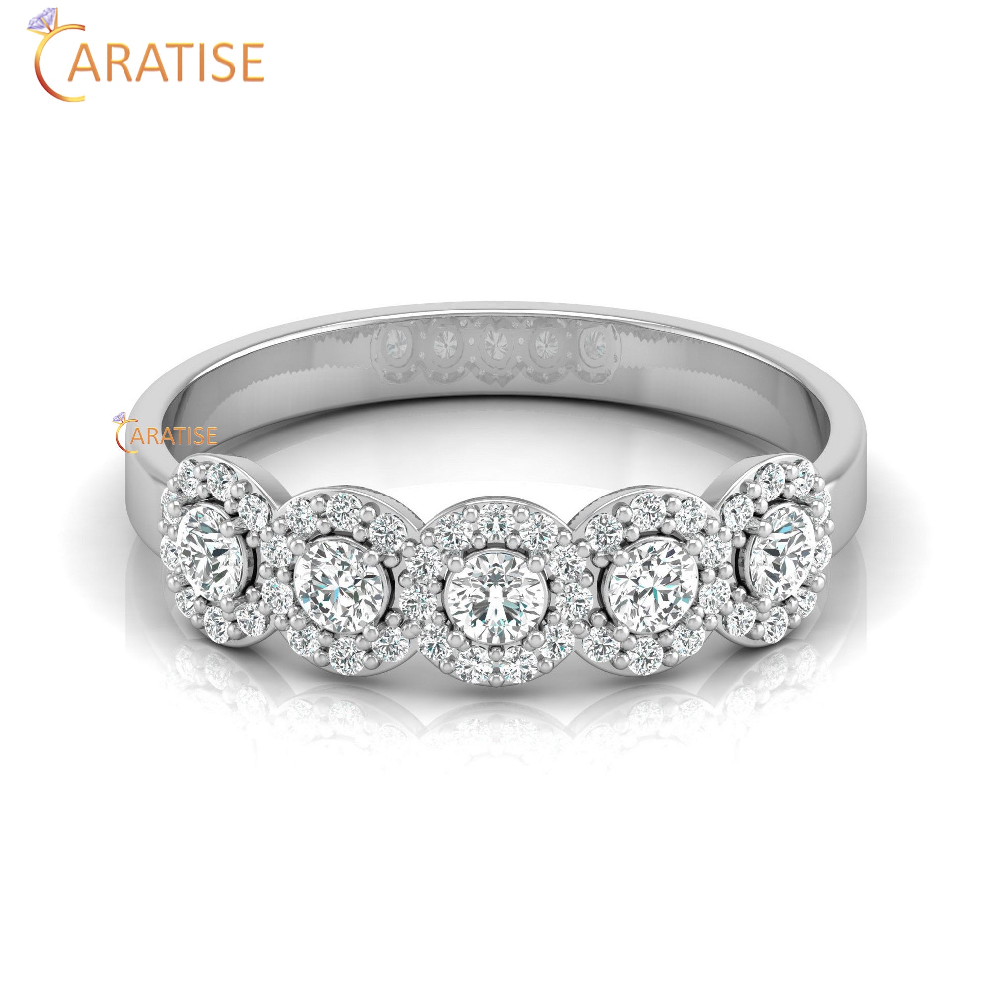 0.45 TDW Round Cut Women's Minimalist Diamond Ring