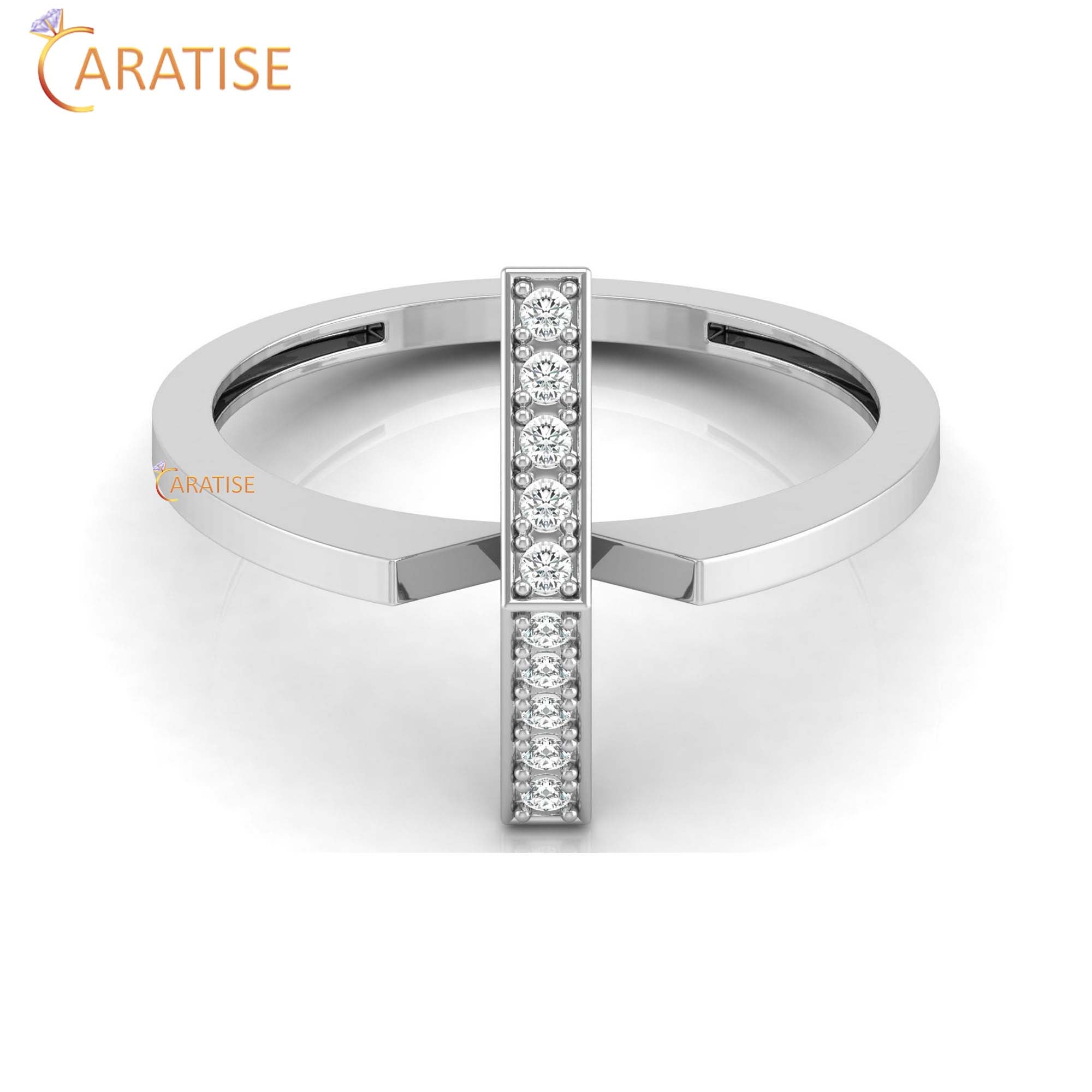 0.08 TDW Round Cut Minimalist Women's Diamond Ring