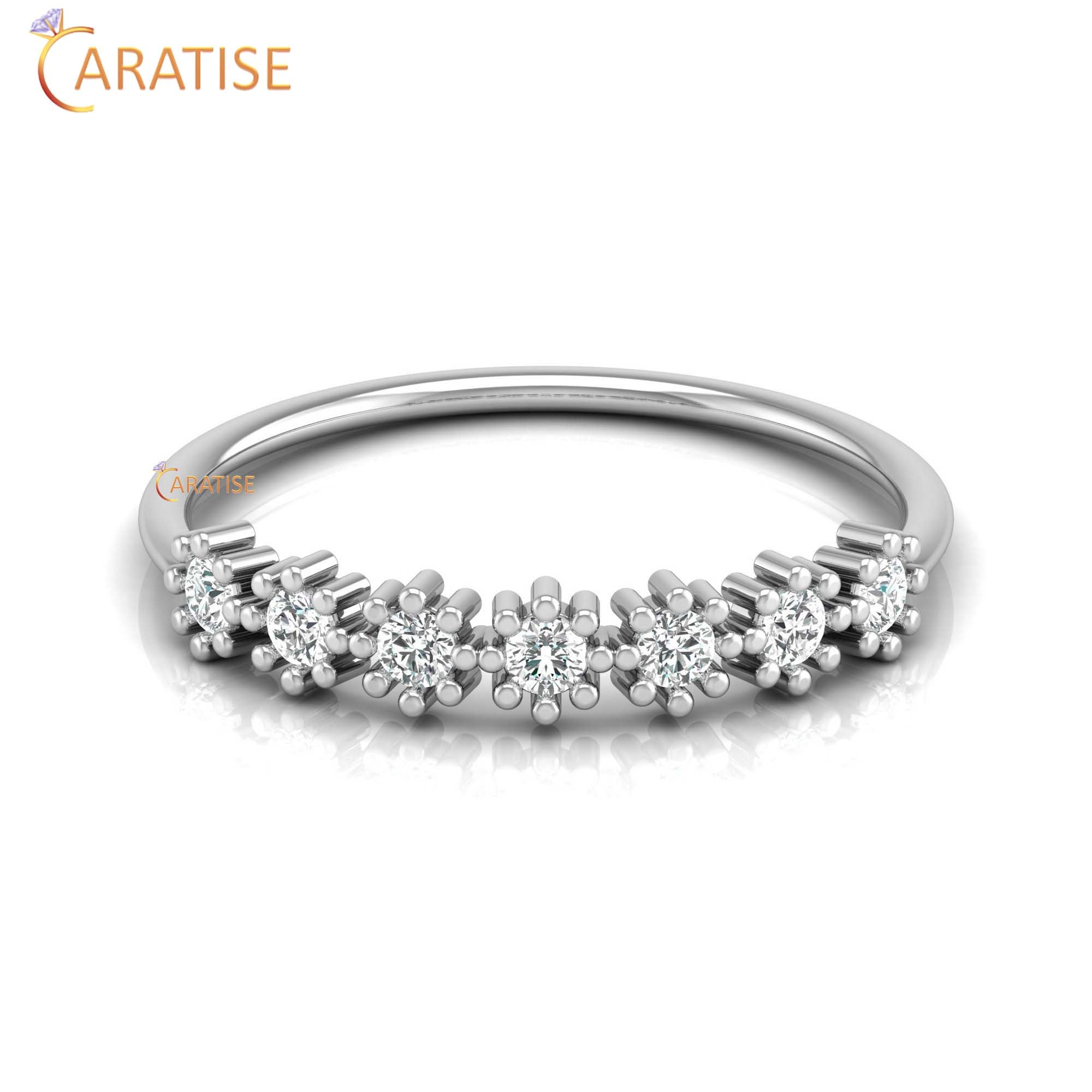 0.21 TDW Round Cut Minimalist Women's Diamond Ring