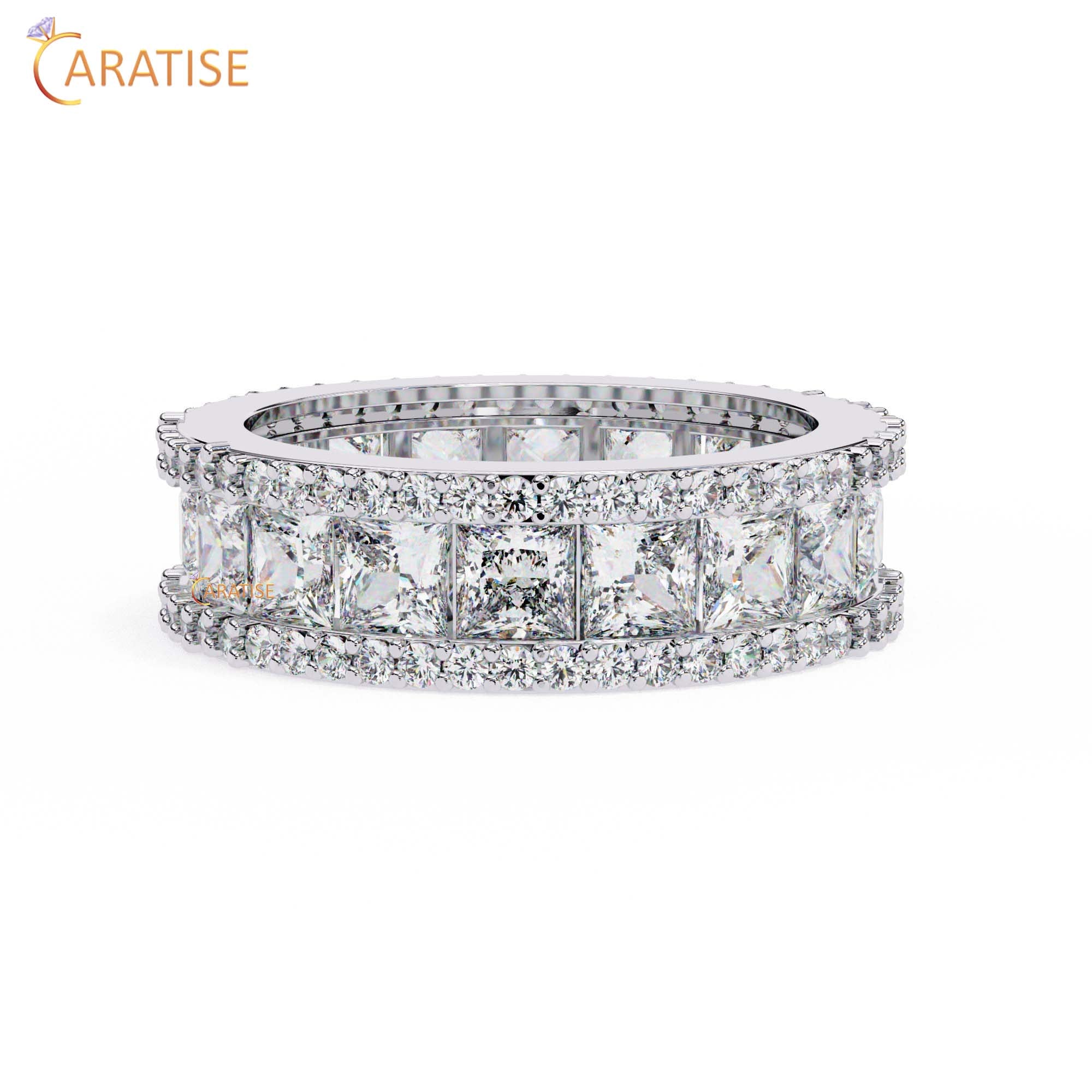 3.54 TDW Round & Princess Cut Diamond Women's Band