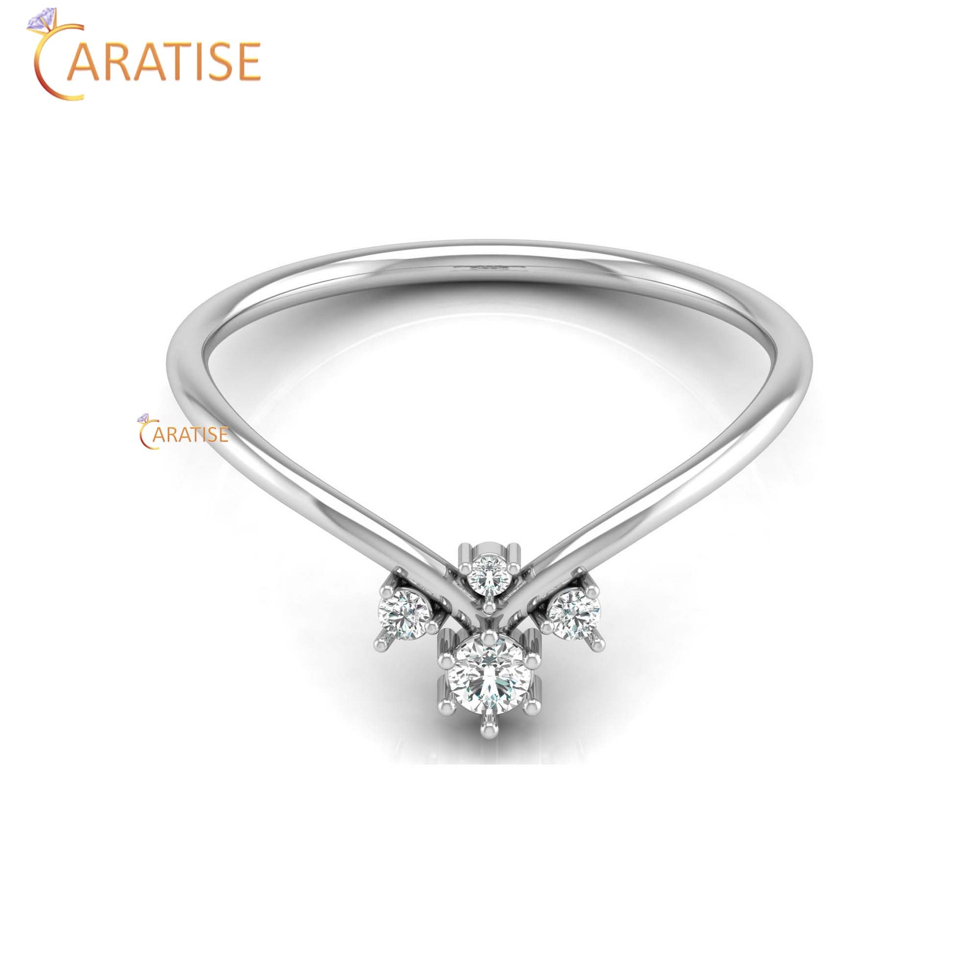 0.10 TDW Round Cut Minimalist Diamond Ring