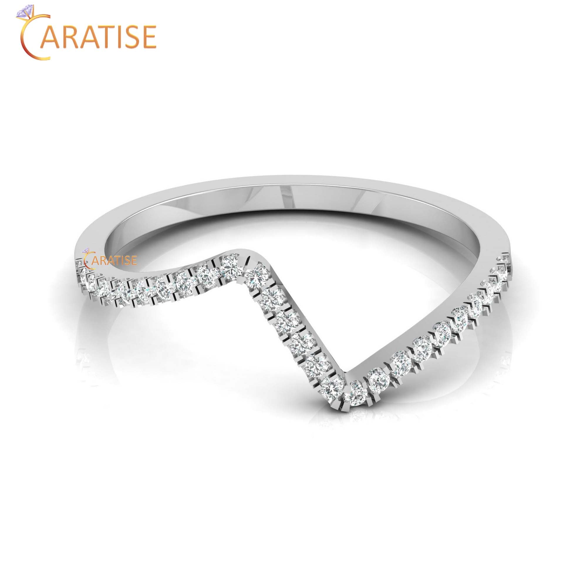 0.13 TDW Round Cut Minimalist Women's Diamond Ring