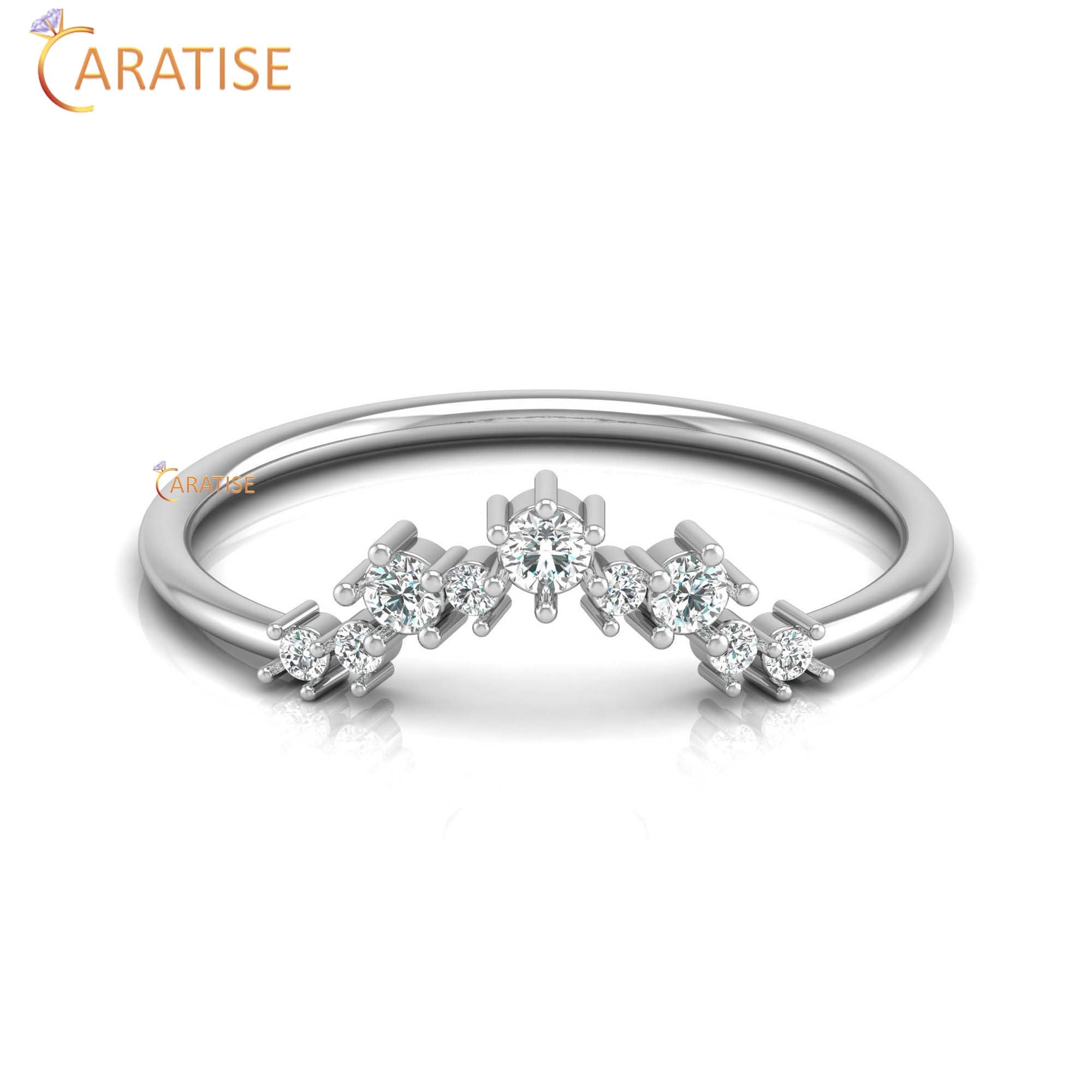 0.15 TDW Round Cut Minimalist Women's Diamond Ring