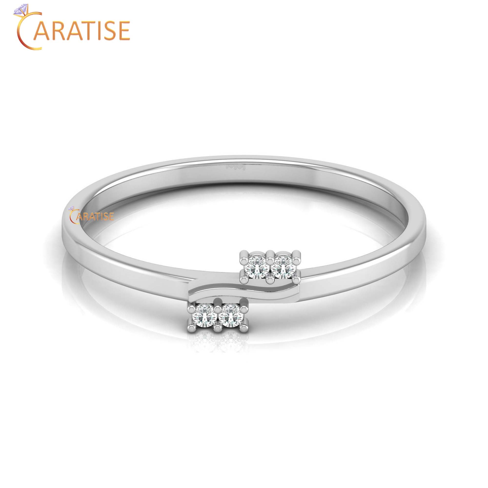 0.033 TDW Round Cut Minimalist Women's Diamond Ring