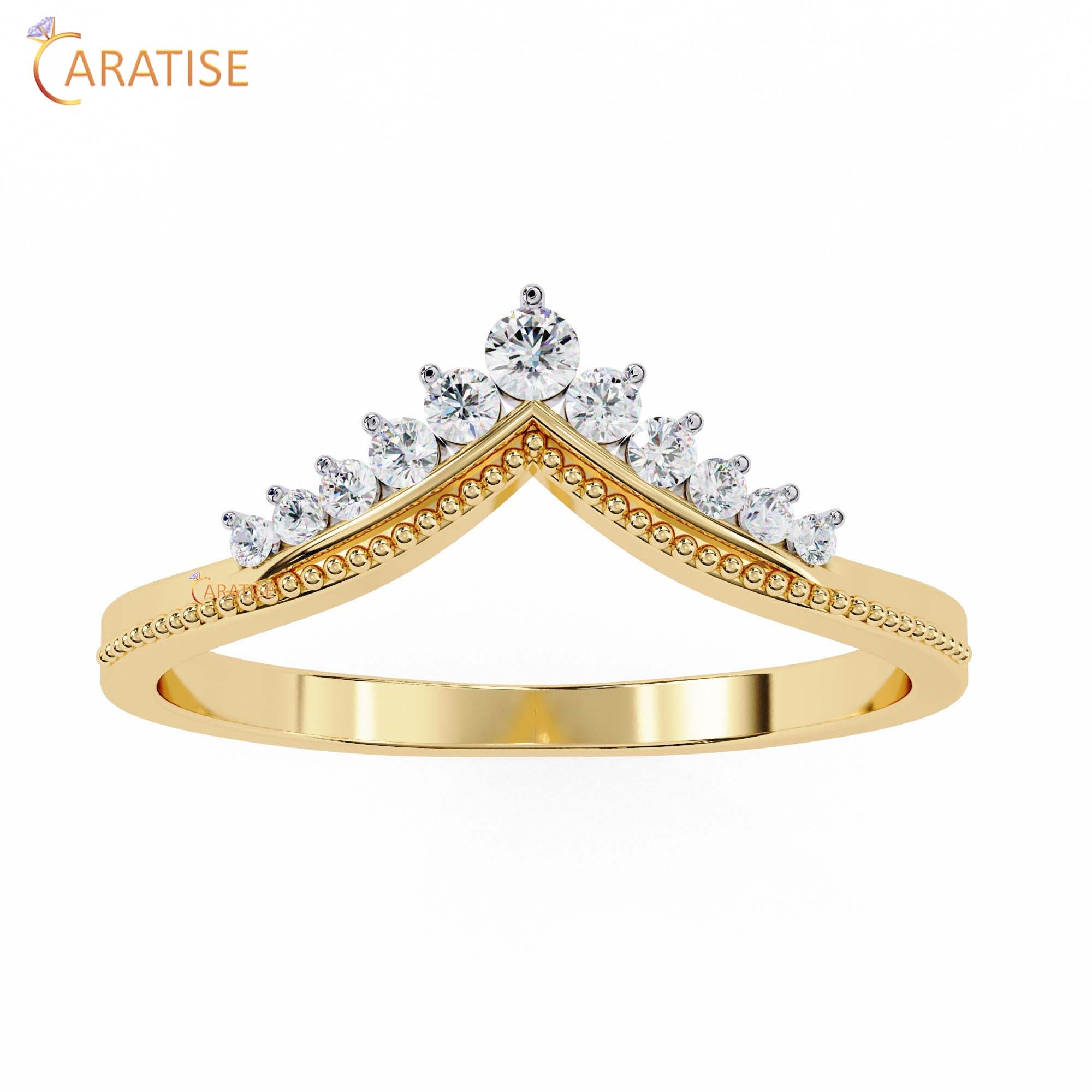 0.147 TDW Round Cut Diamond Women's Minimalist Ring