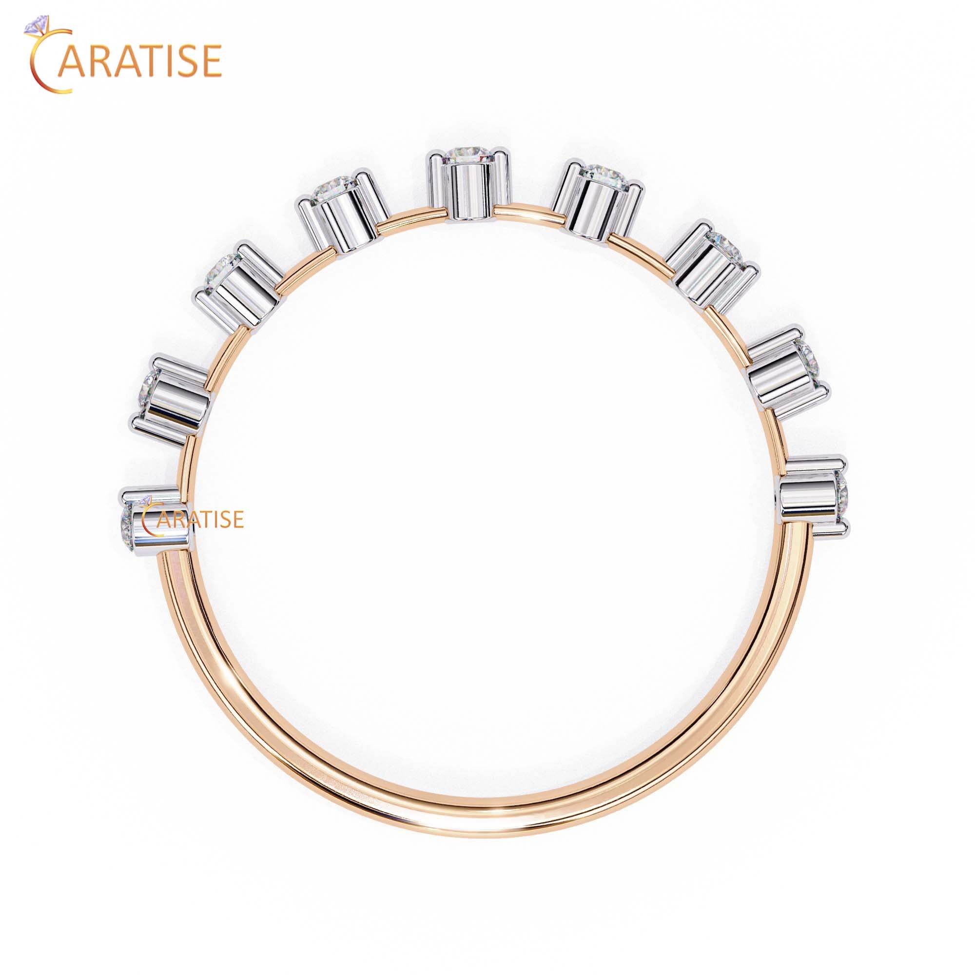 0.21 TDW Round Cut Diamond Women's Minimalist Ring