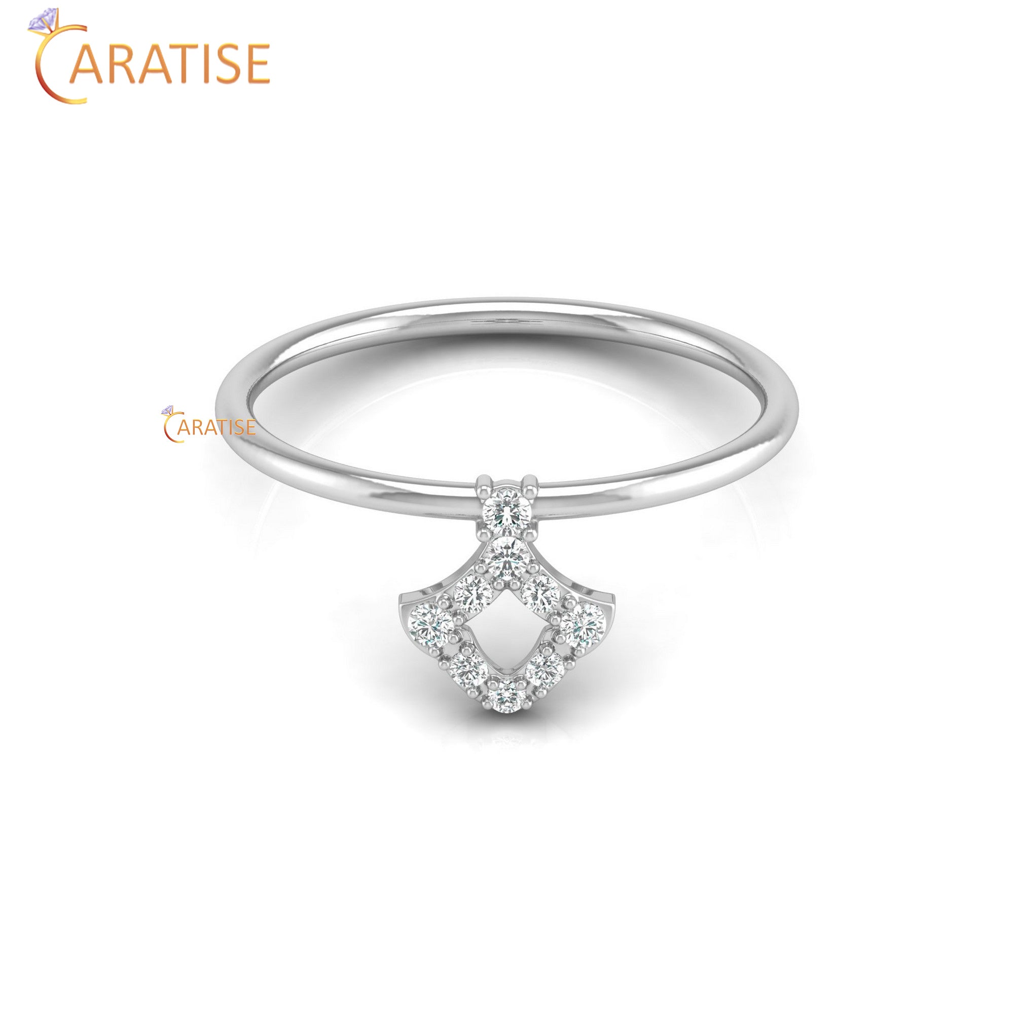 0.10 TDW Round Cut Minimalist Women's Diamond Ring