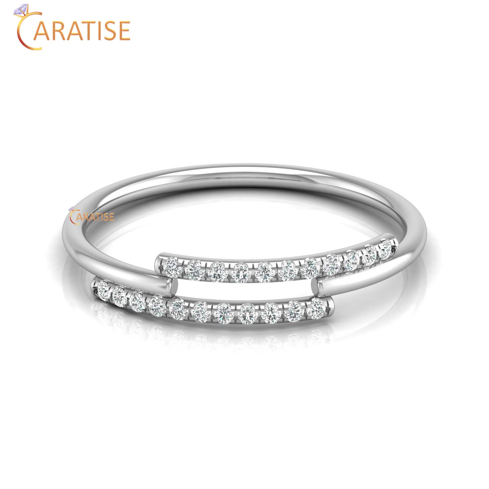 0.05 TDW Round Cut Minimalist Women's Diamond Ring
