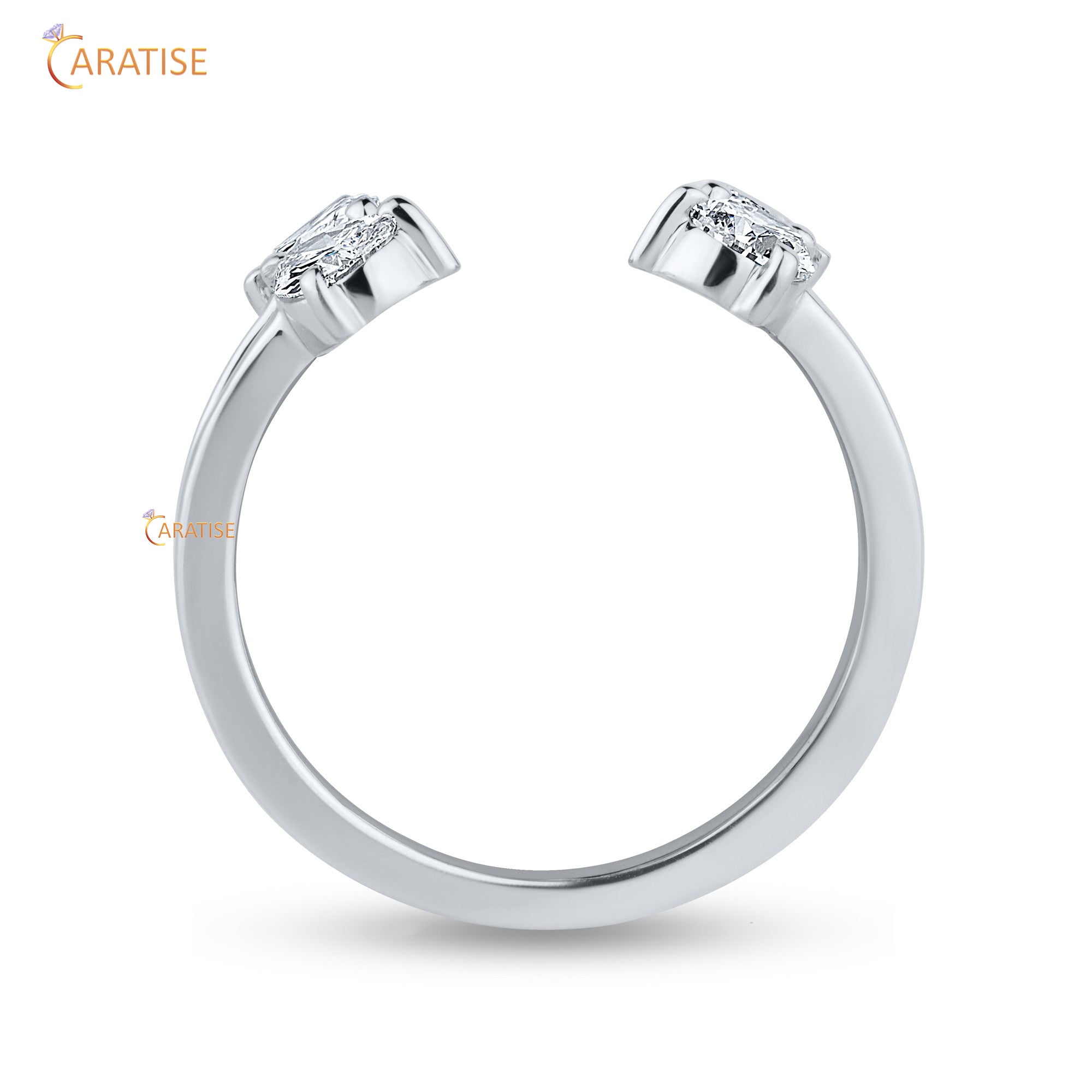 0.80 TDW Pear Cut Moissanite Diamond Engagement Ring 925 Silver